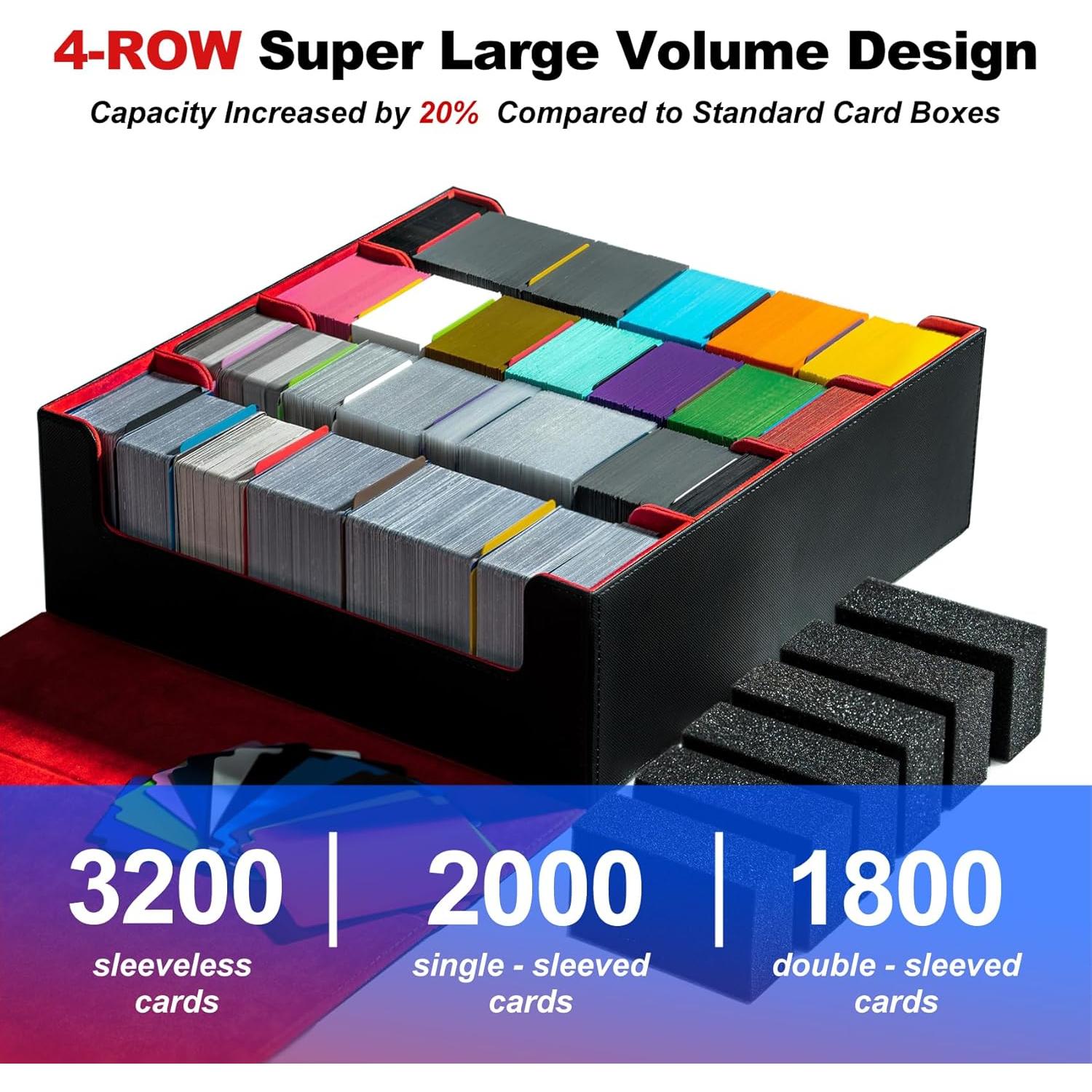 Caja de Almacenamiento de Cartas Trading ArtBoutiq 3200 - Negro/Rojo