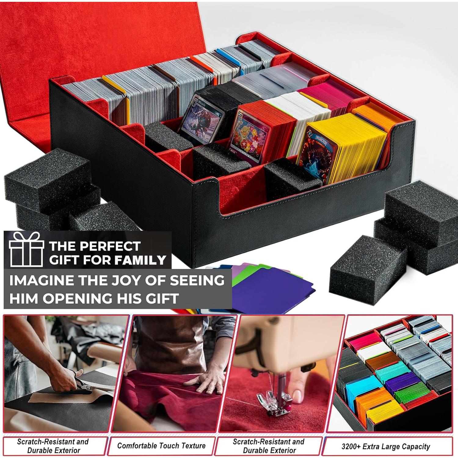 Caja de Almacenamiento de Cartas Trading ArtBoutiq 3200 - Negro/Rojo