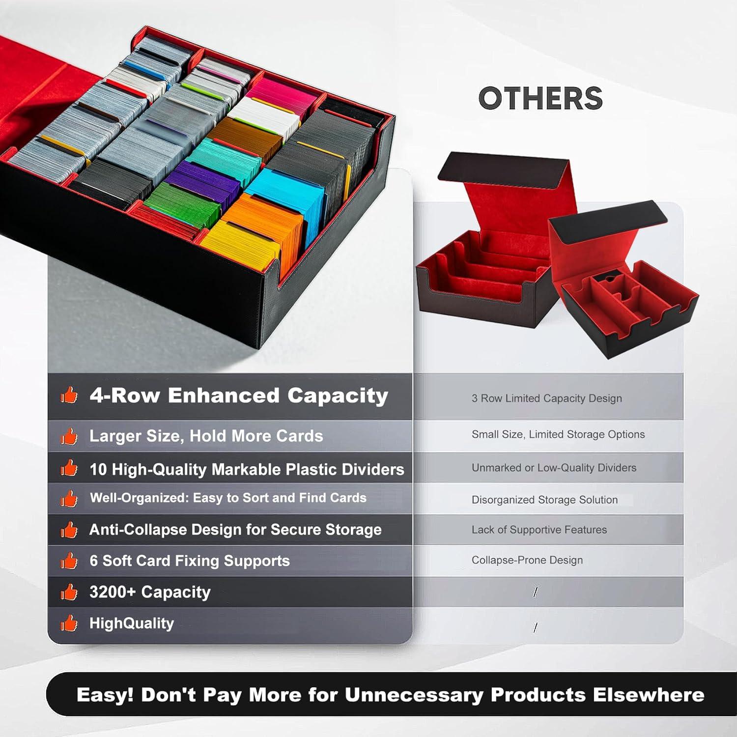 Caja de Almacenamiento de Cartas Trading ArtBoutiq 3200 - Negro/Rojo