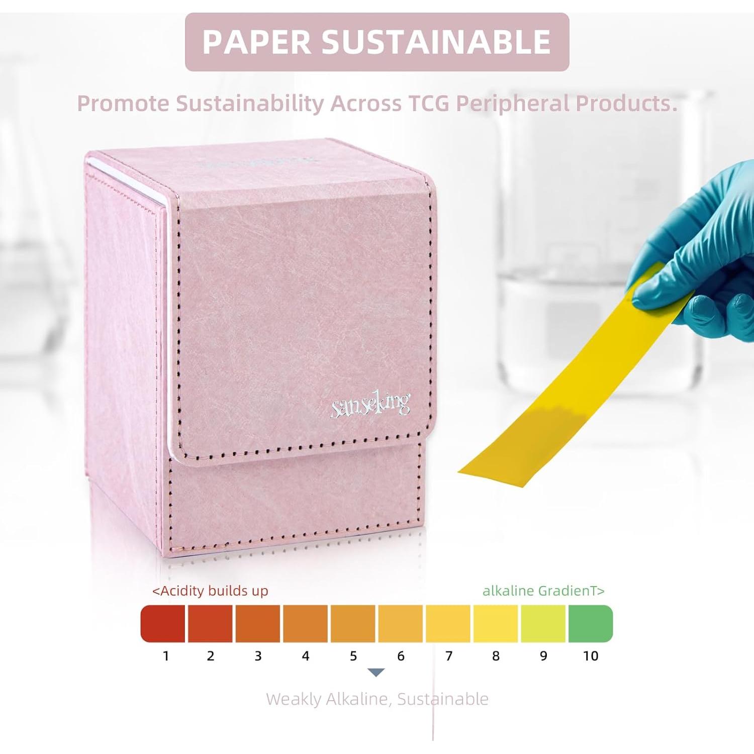 Caja de Barajas Sanseking Rosa Vertical para 100 Cartas TCG