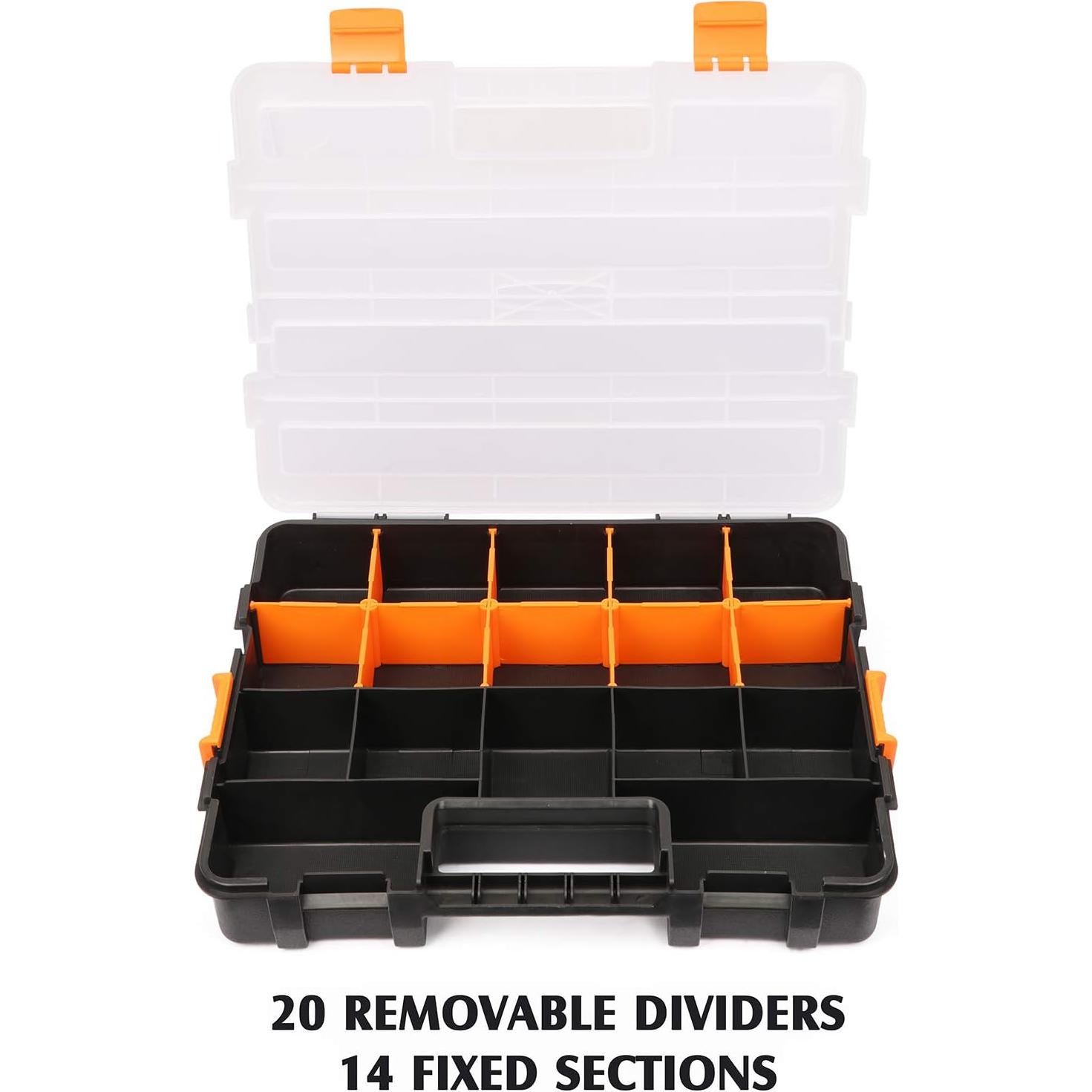 MIXPOWER Caja de Herramientas 34 Compartimentos Negro/Naranja