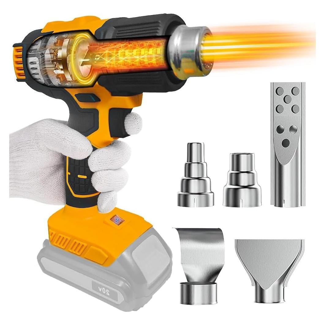 Pistola de Calor Inalámbrica Dewalt 20V 350W 5 Boquillas