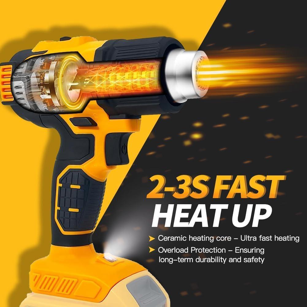 Pistola de Calor Inalámbrica Dewalt 20V 350W 5 Boquillas