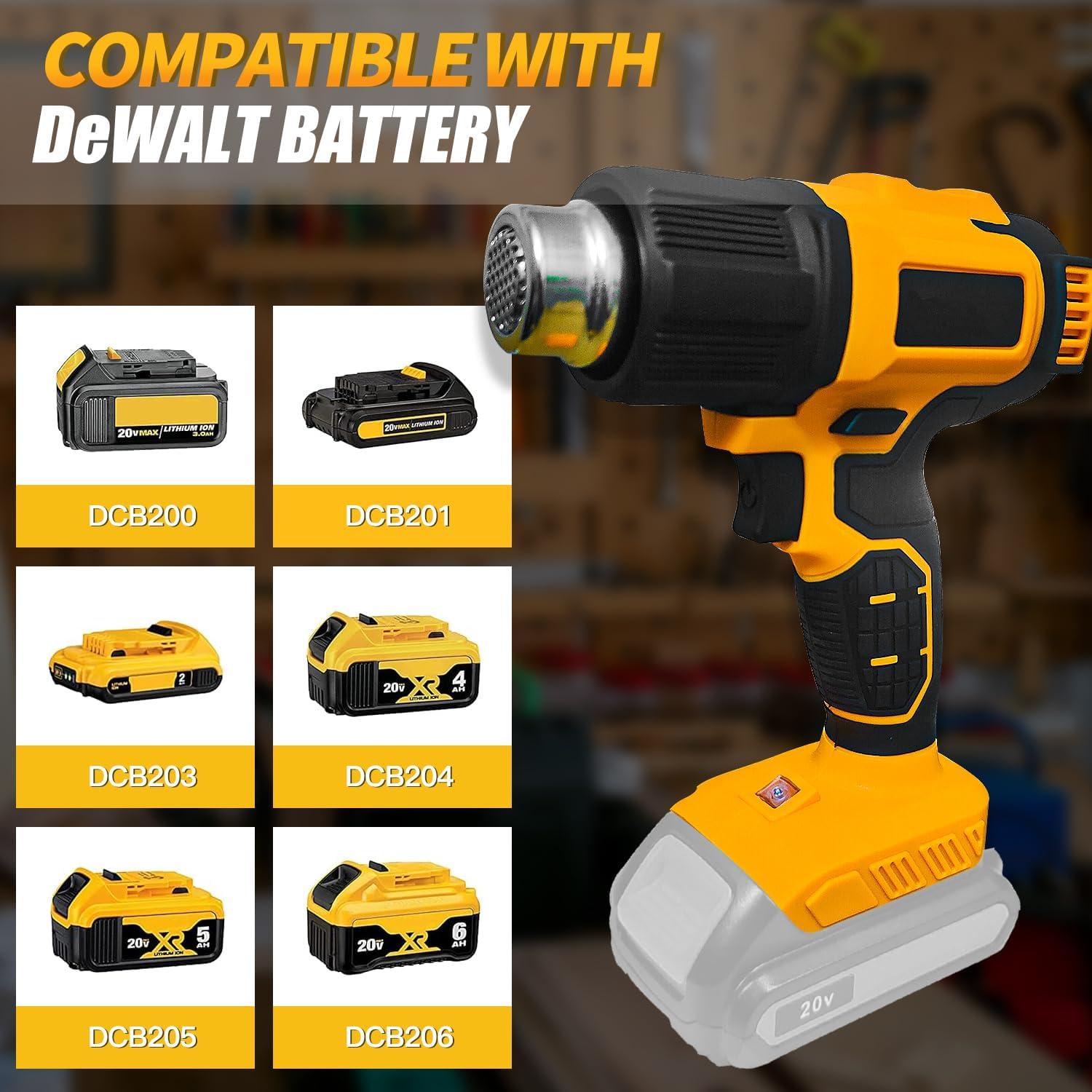 Pistola de Calor Inalámbrica Dewalt 20V 350W 5 Boquillas