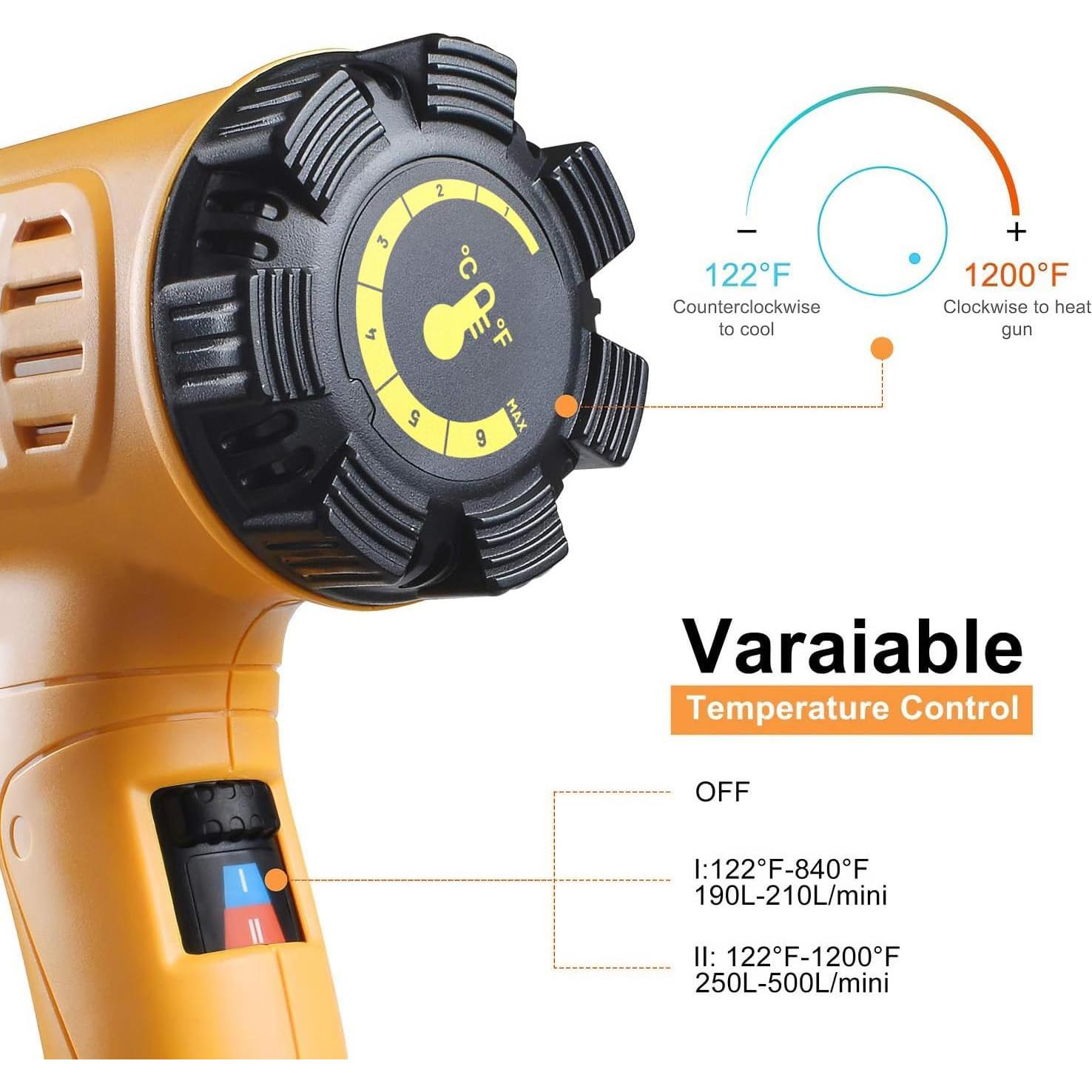 Pistola de Calor SEEKONE 1800W Control Temperatura 650°C
