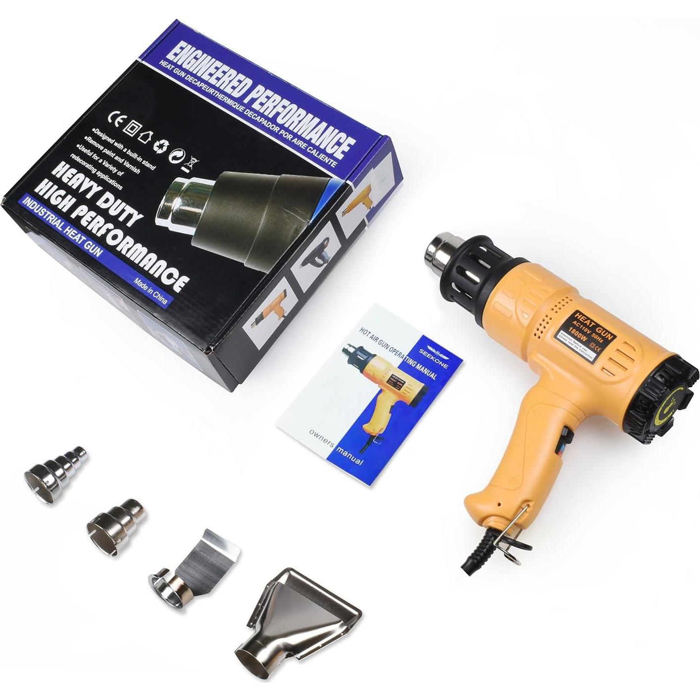 Pistola de Calor SEEKONE 1800W Control Temperatura 650°C