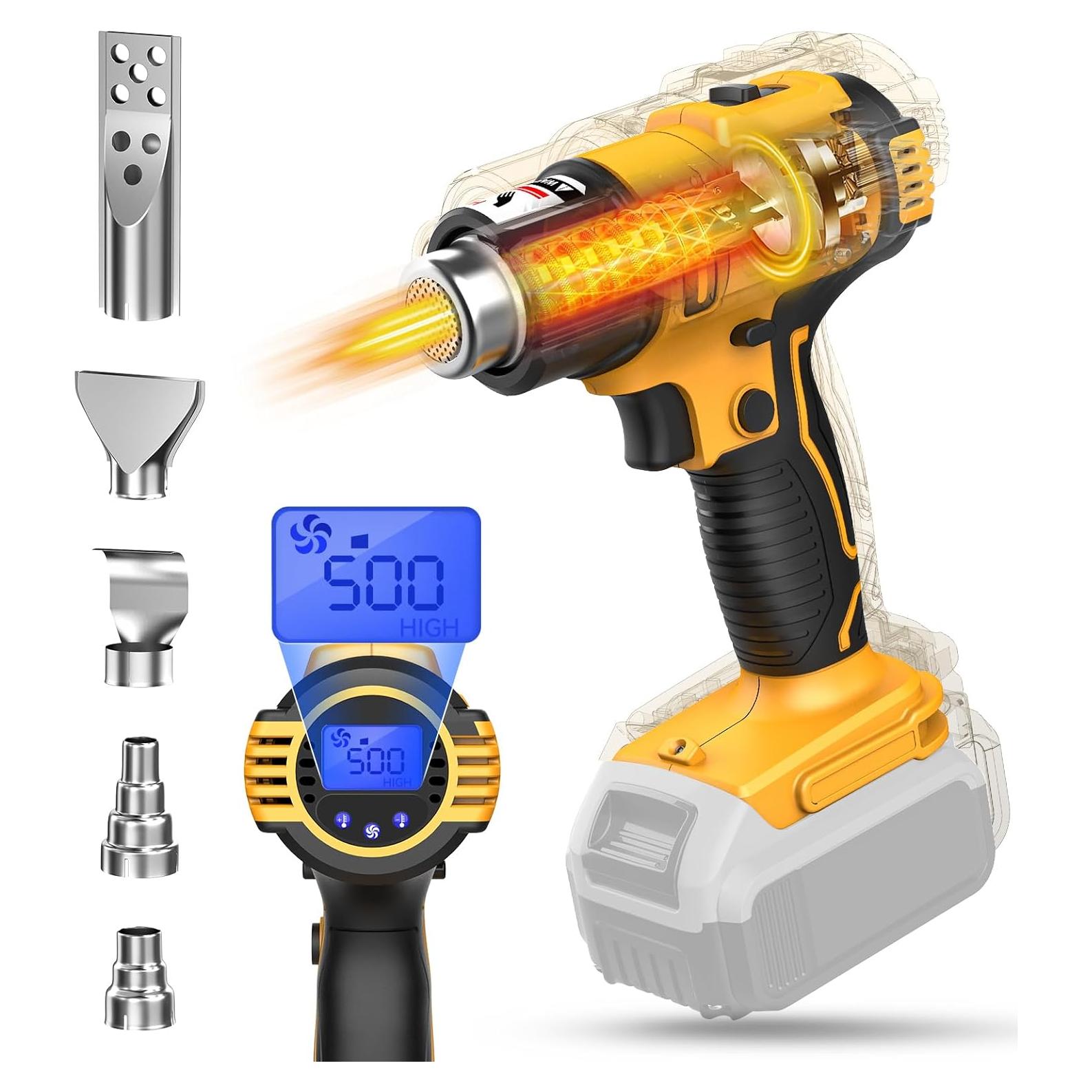 Pistola de Calor Inalámbrica LIVOWALNY 350W Dewalt 20V