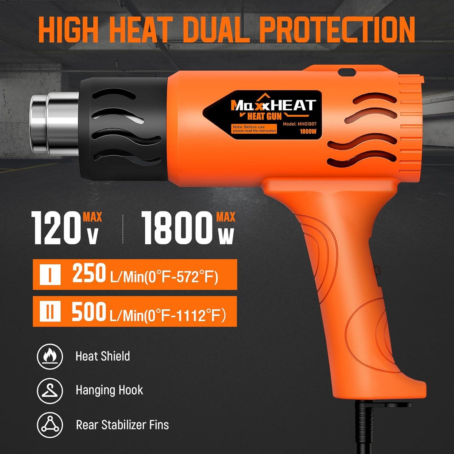 Pistola de Calor MAXXHEAT MHG1800 1800W 2 Temperaturas