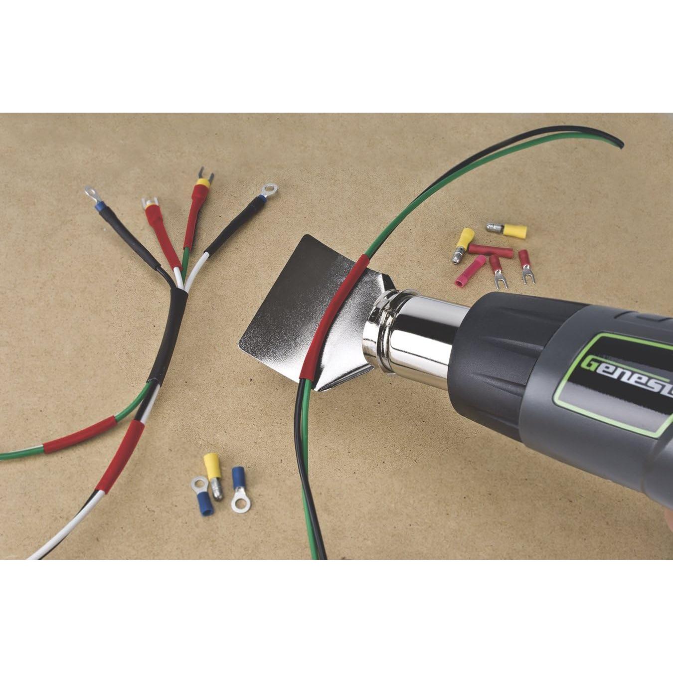 GHG1500A Dual Temperature Heat Gun Kit With Fast Heat High And Low Settings 572F/1000F, Air Reduction Nozzle, Reflector Nozzle, And Two Deflector Nozzles with 2 Year Warranty