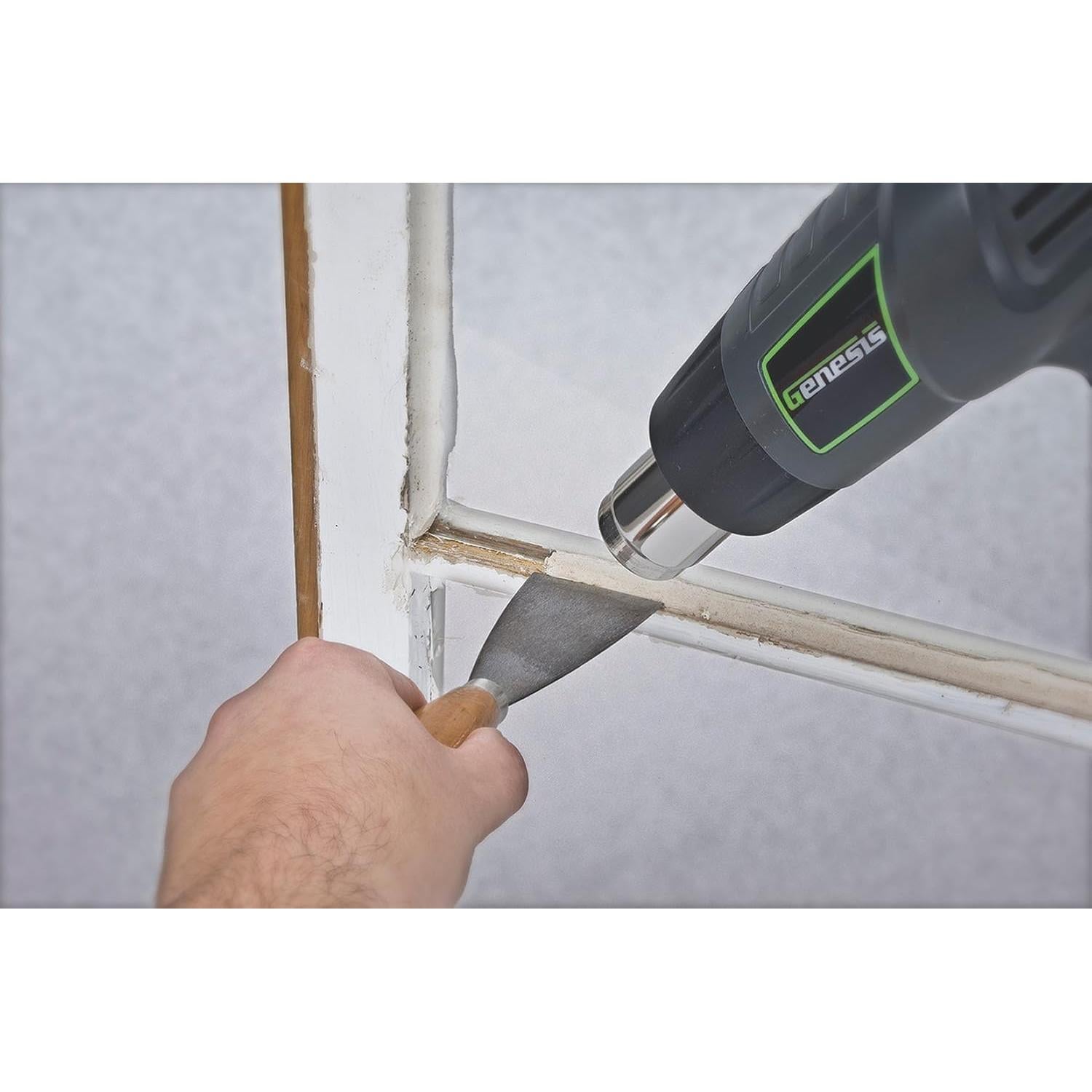 GHG1500A Dual Temperature Heat Gun Kit With Fast Heat High And Low Settings 572F/1000F, Air Reduction Nozzle, Reflector Nozzle, And Two Deflector Nozzles with 2 Year Warranty