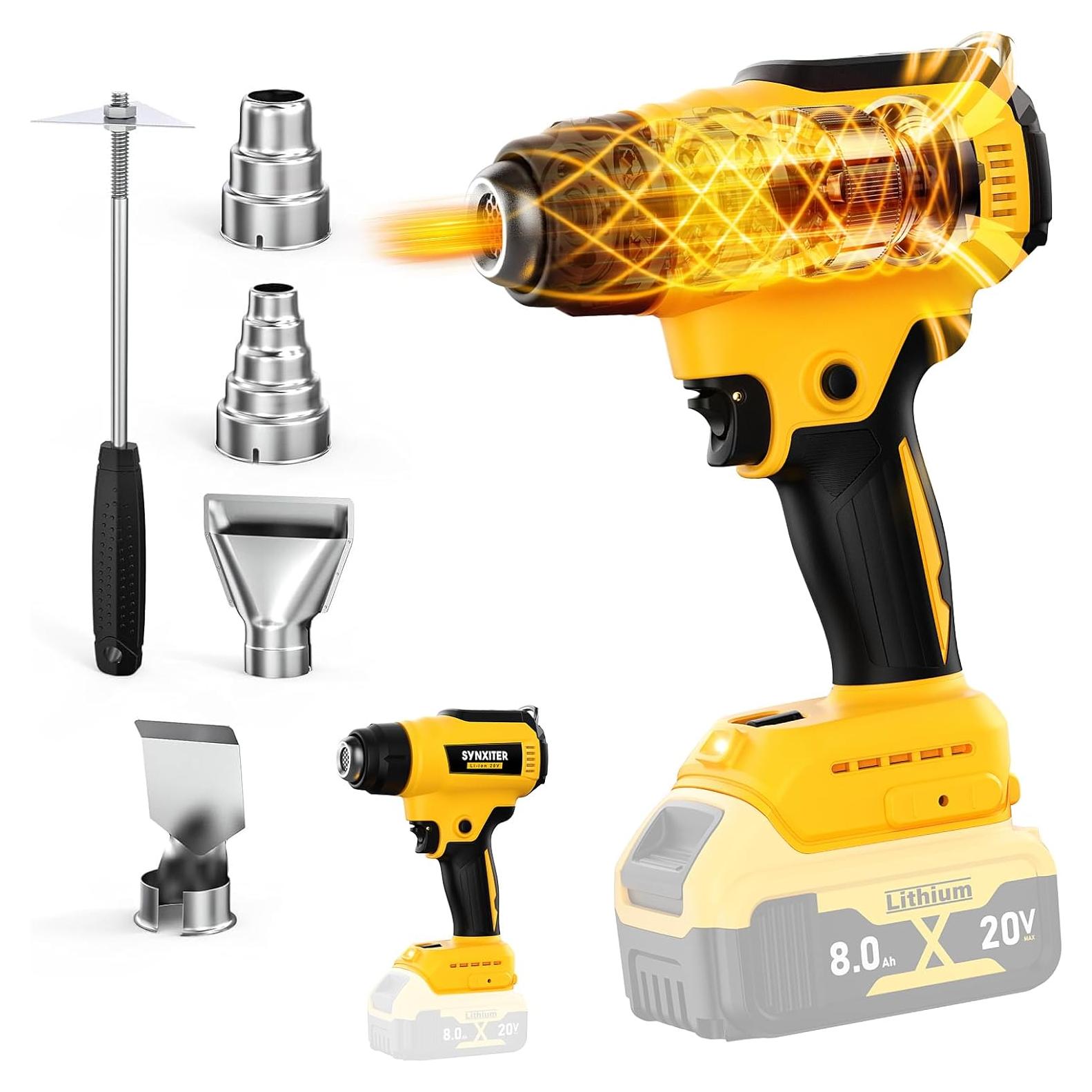 Pistola de Calor Inalámbrica Dewalt 20V 350W con 4 Boquillas