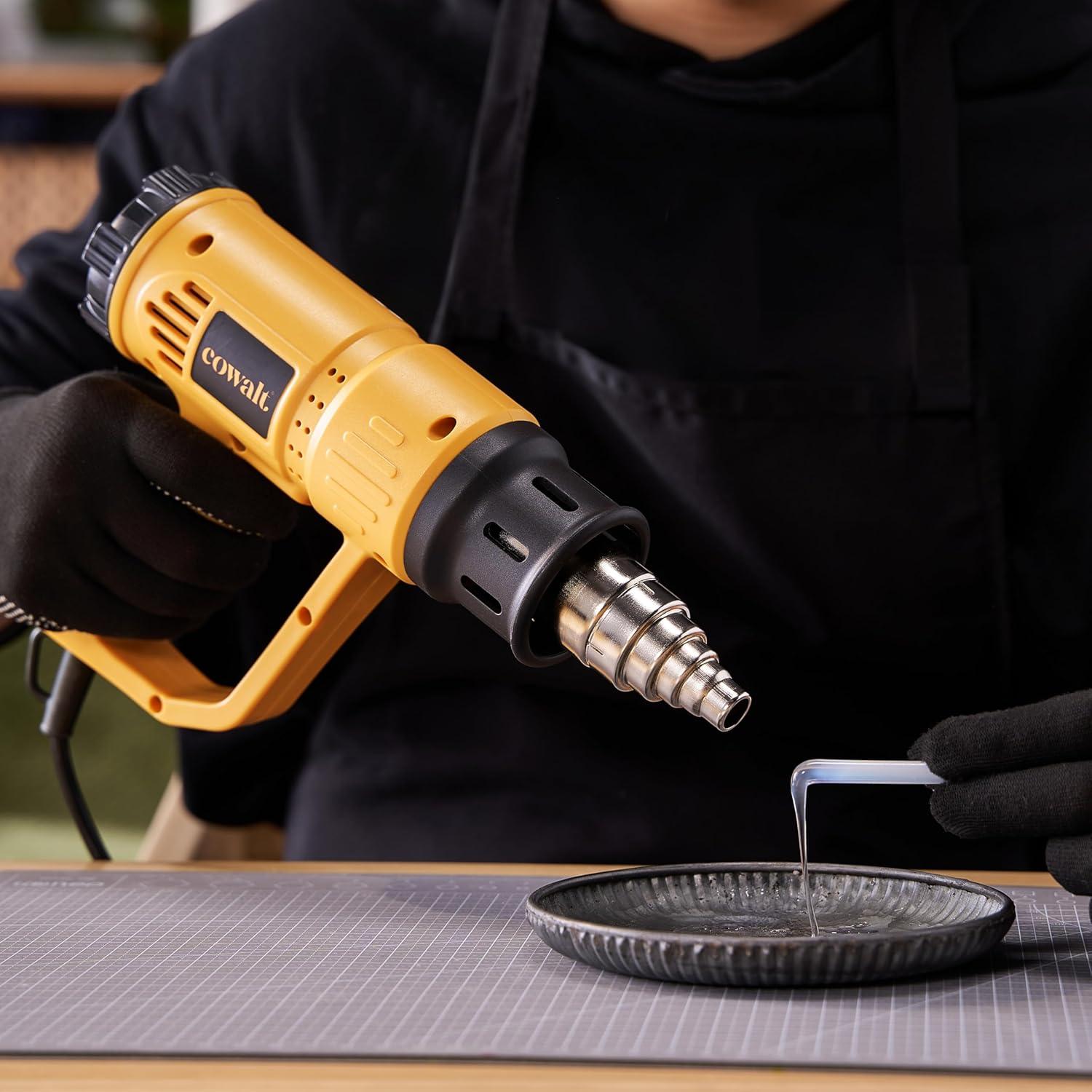 Pistola de Calor 1800W Cowalt con Temperatura Ajustable y Boquillas