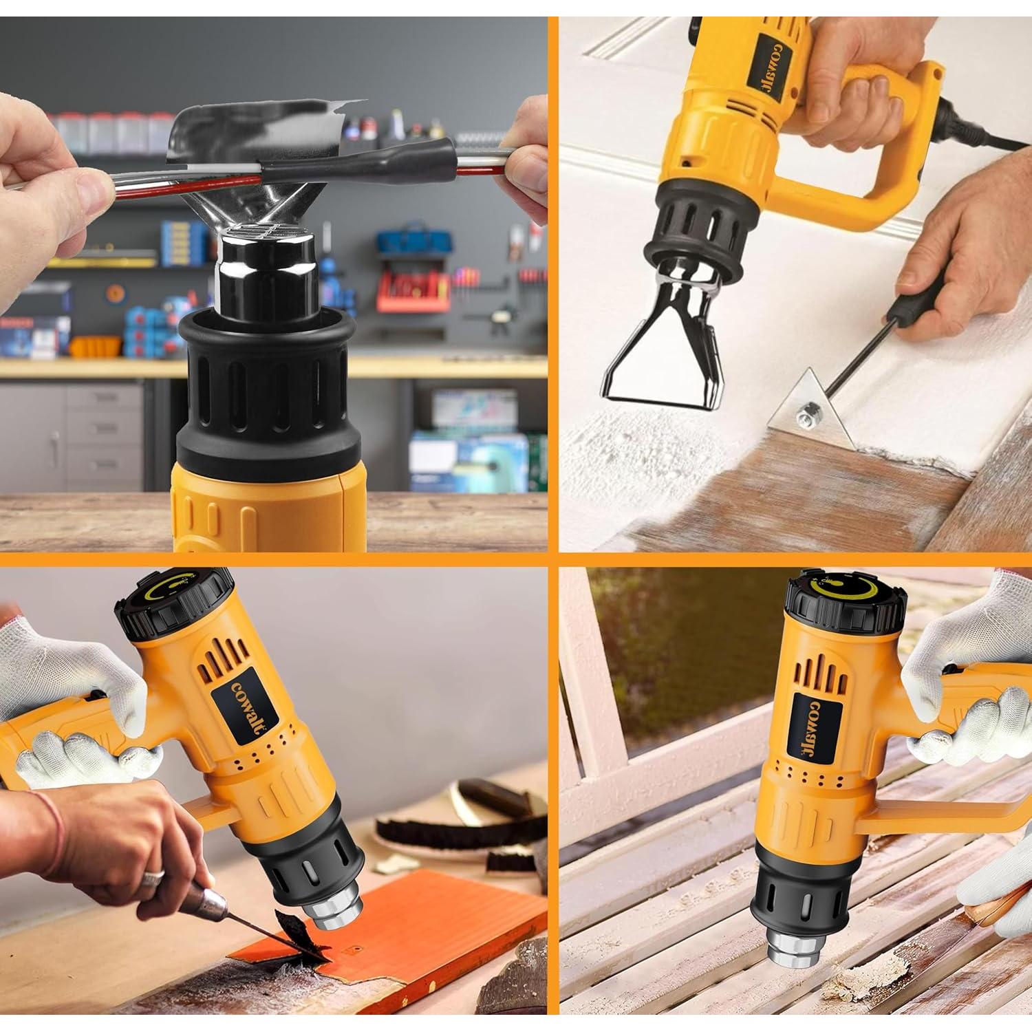 Pistola de Calor 1800W Cowalt con Temperatura Ajustable y Boquillas