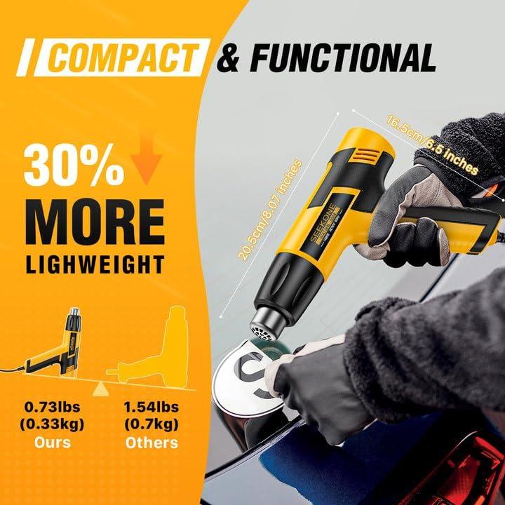 Pistola de Calor SEEKONE 600W Doble Temperatura 300-500°C