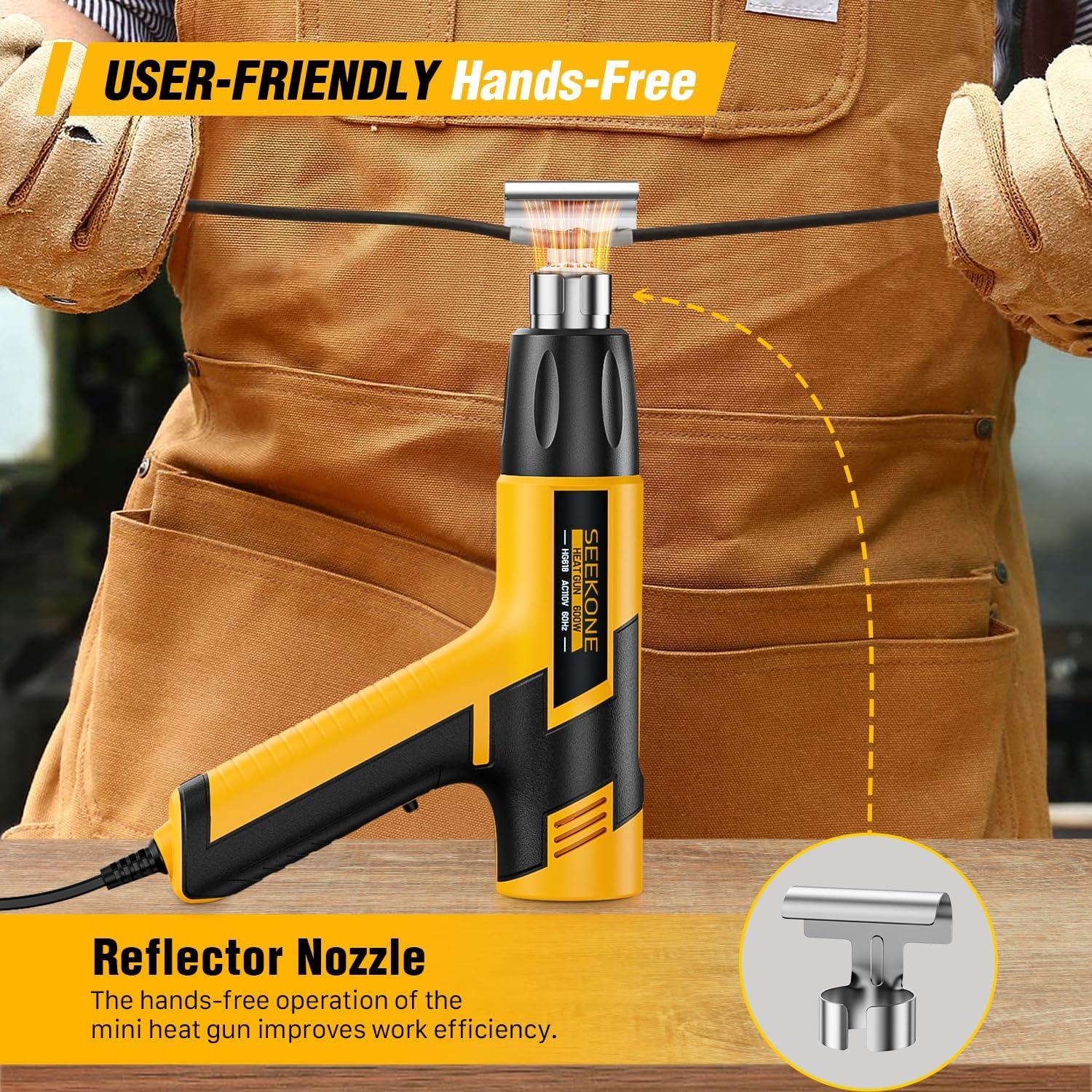 Pistola de Calor SEEKONE 600W Doble Temperatura 300-500°C
