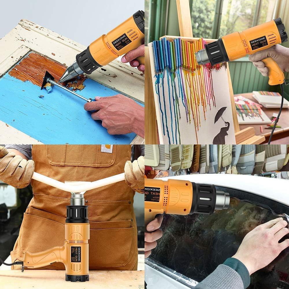 Pistola de Calor SEEKONE 1800W con Estuche y 5 Boquillas