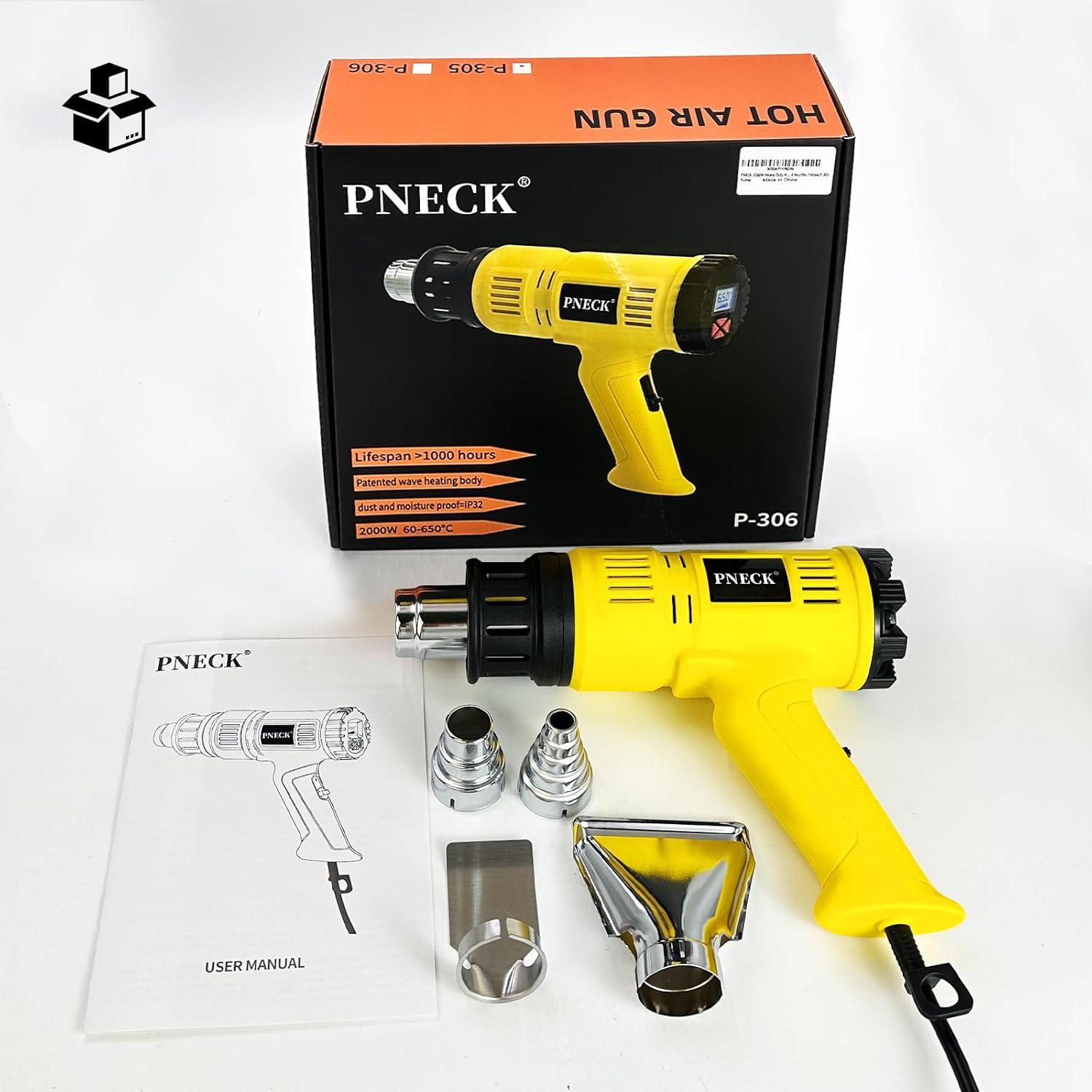 Pistola de Calor PNECK P-305 2000W 4 Boquillas 60-650°C