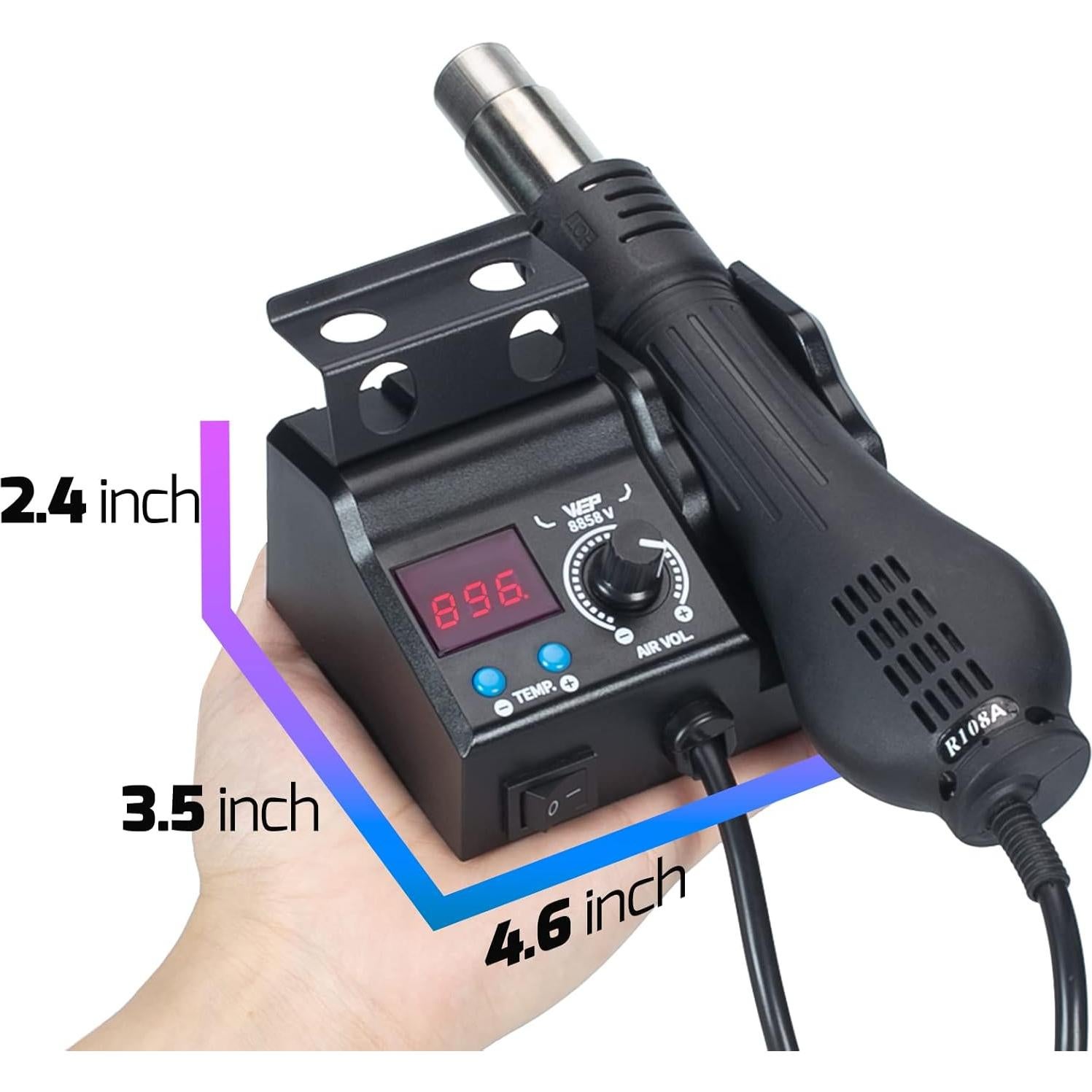 Estación de Retrabajo de Aire Caliente WEP 8858-V Compacta