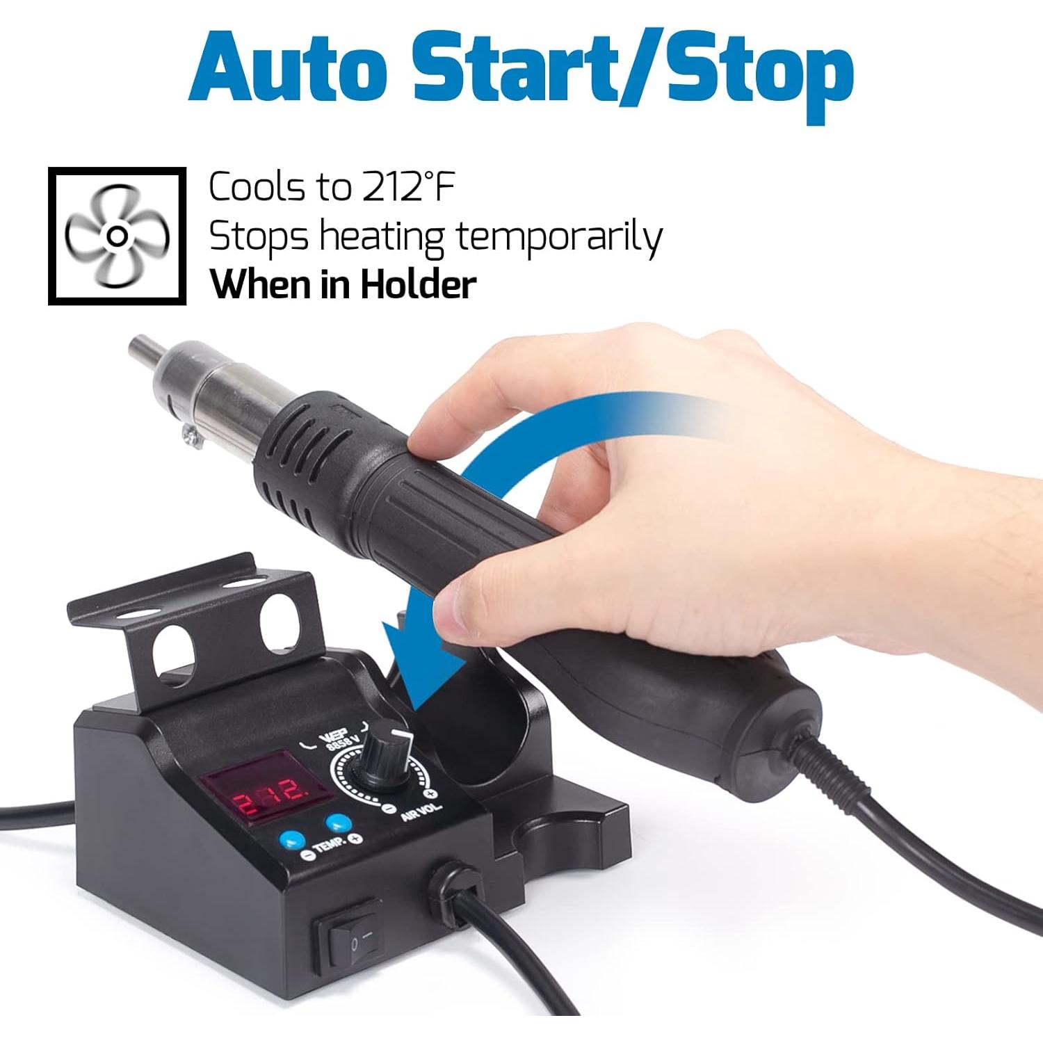 Estación de Retrabajo de Aire Caliente WEP 8858-V Compacta