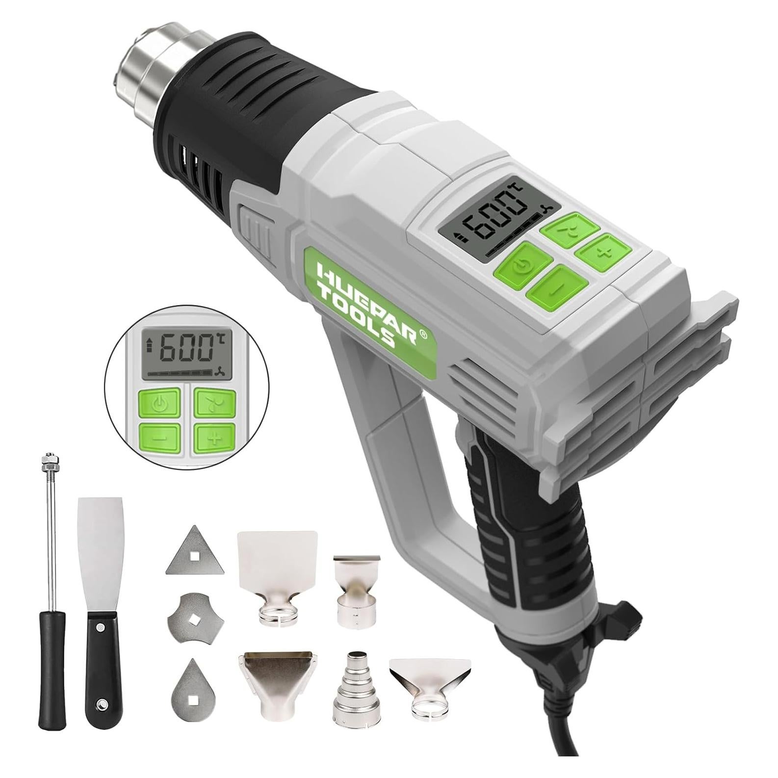 Pistola de Calor Huepar HG01 1500W con 10 Accesorios