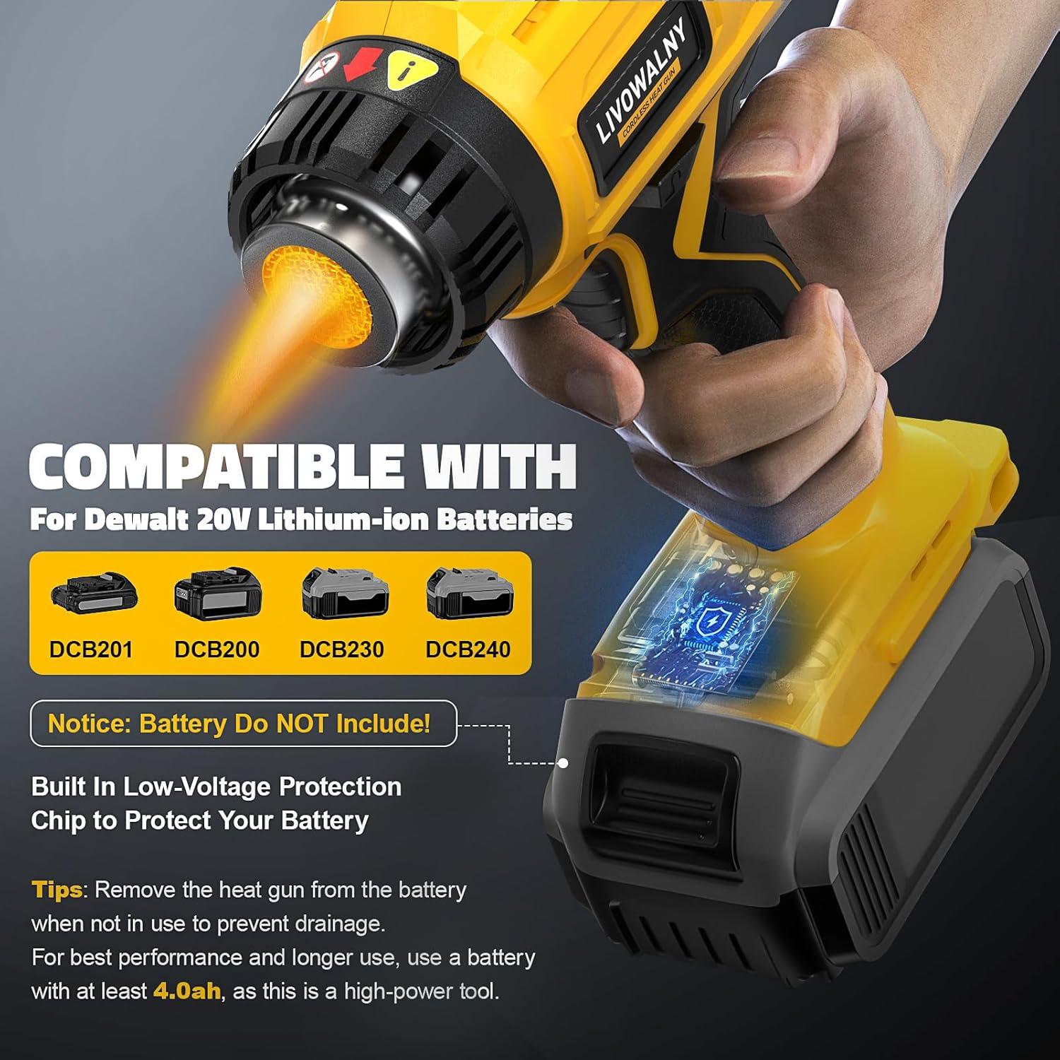 Pistola de Calor Inalámbrica Dewalt 20V 350W Control Digital