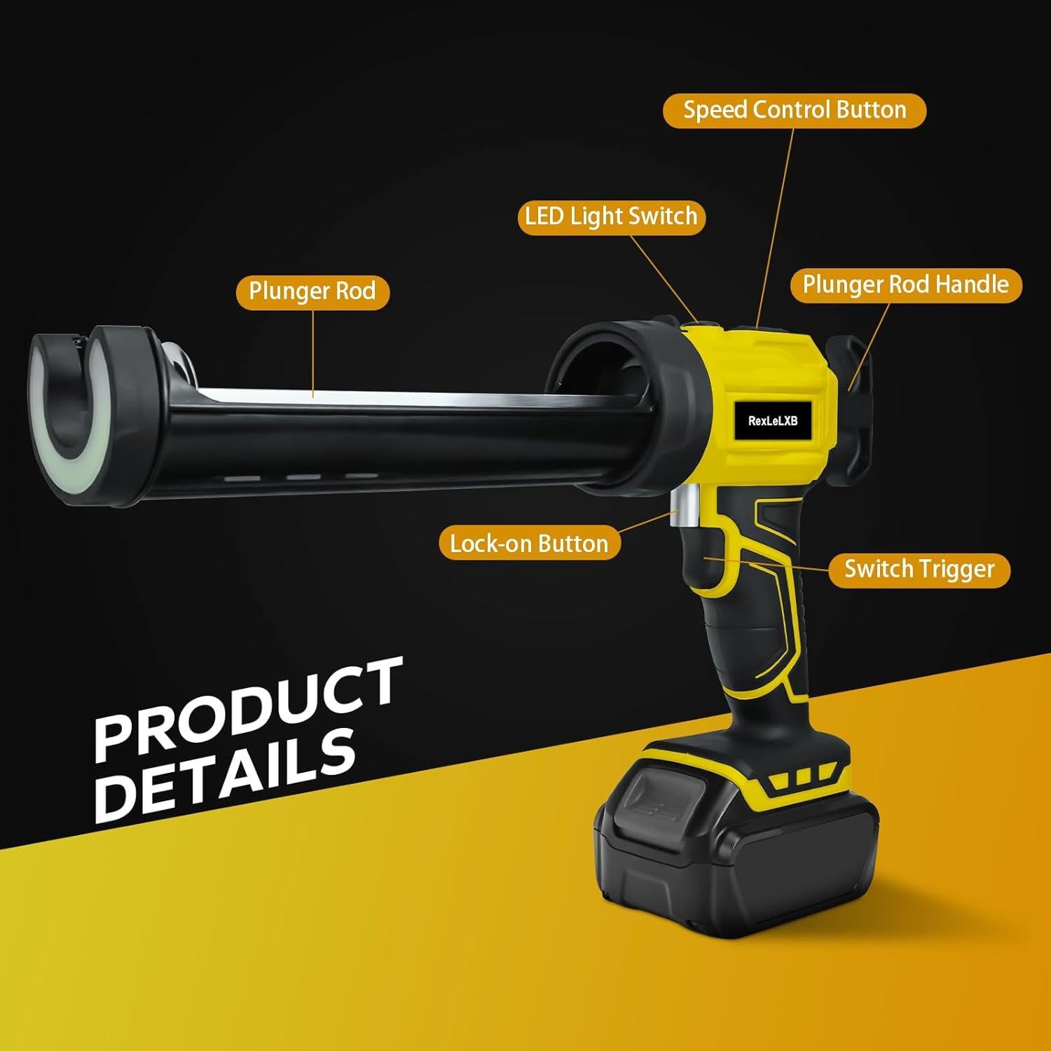 Pistola de Calafateo Inalámbrica Dewalt 20V 10oz LED 450lm