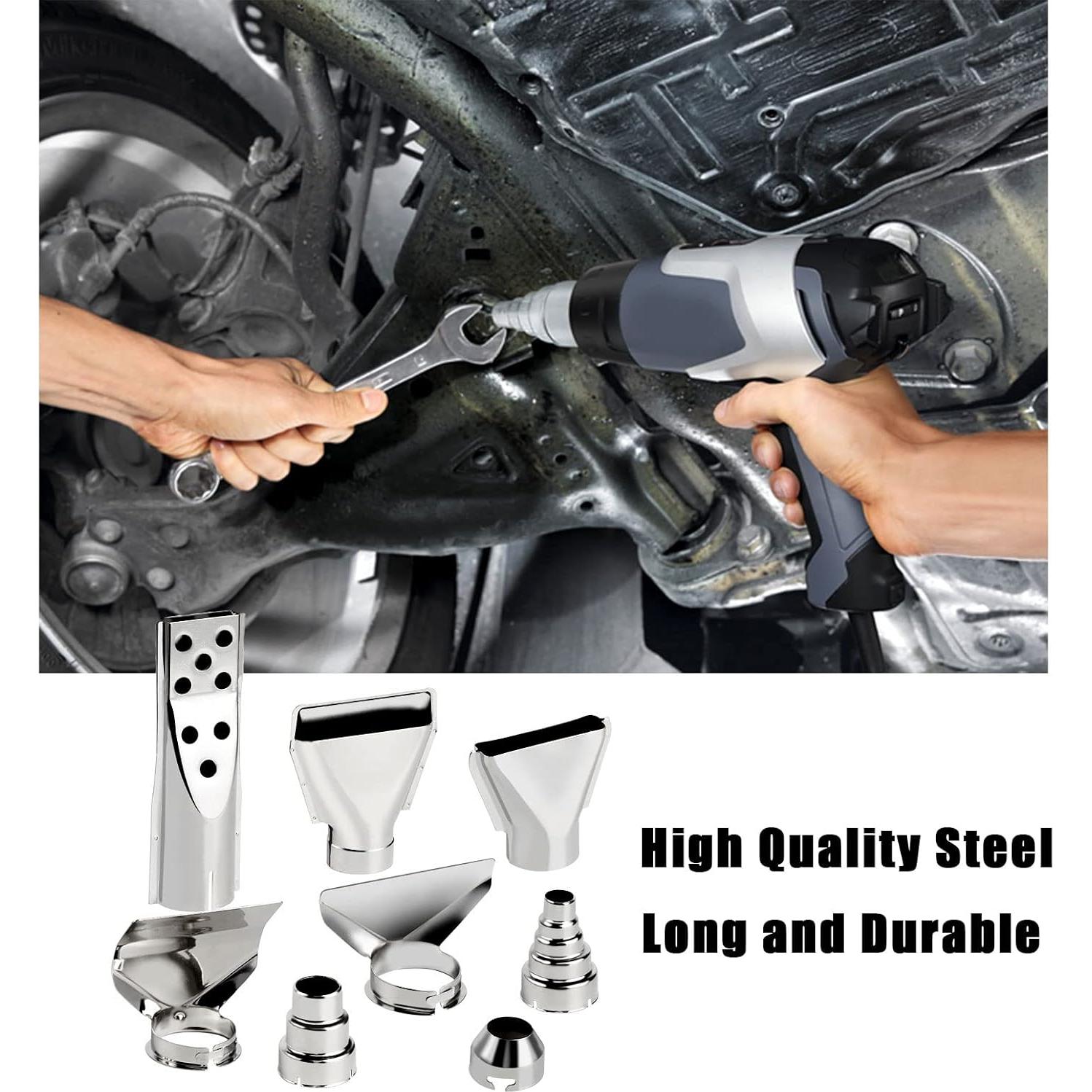 Set de 8 Boquillas de Acero Inoxidable para Pistola de Calor