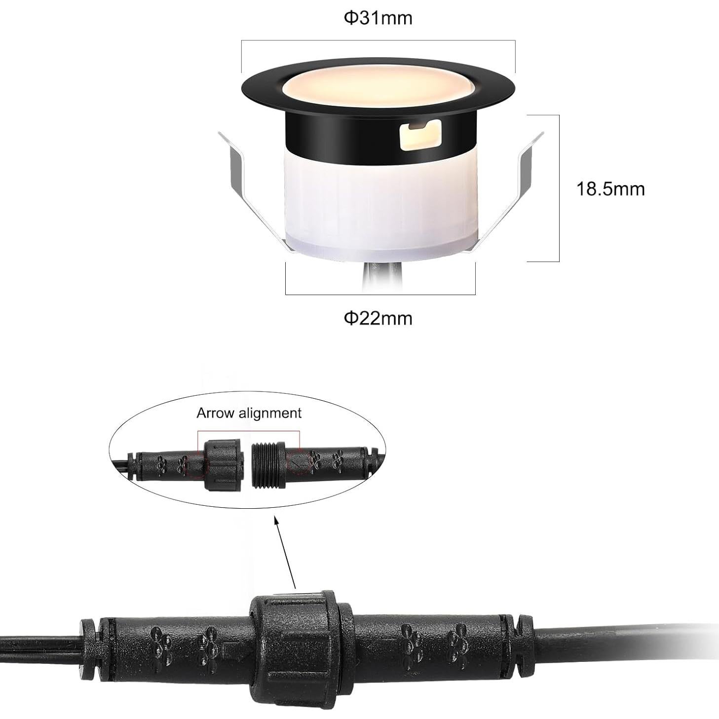 Kits de luces LED empotradas GEYUEYA 16 paquetes IP67