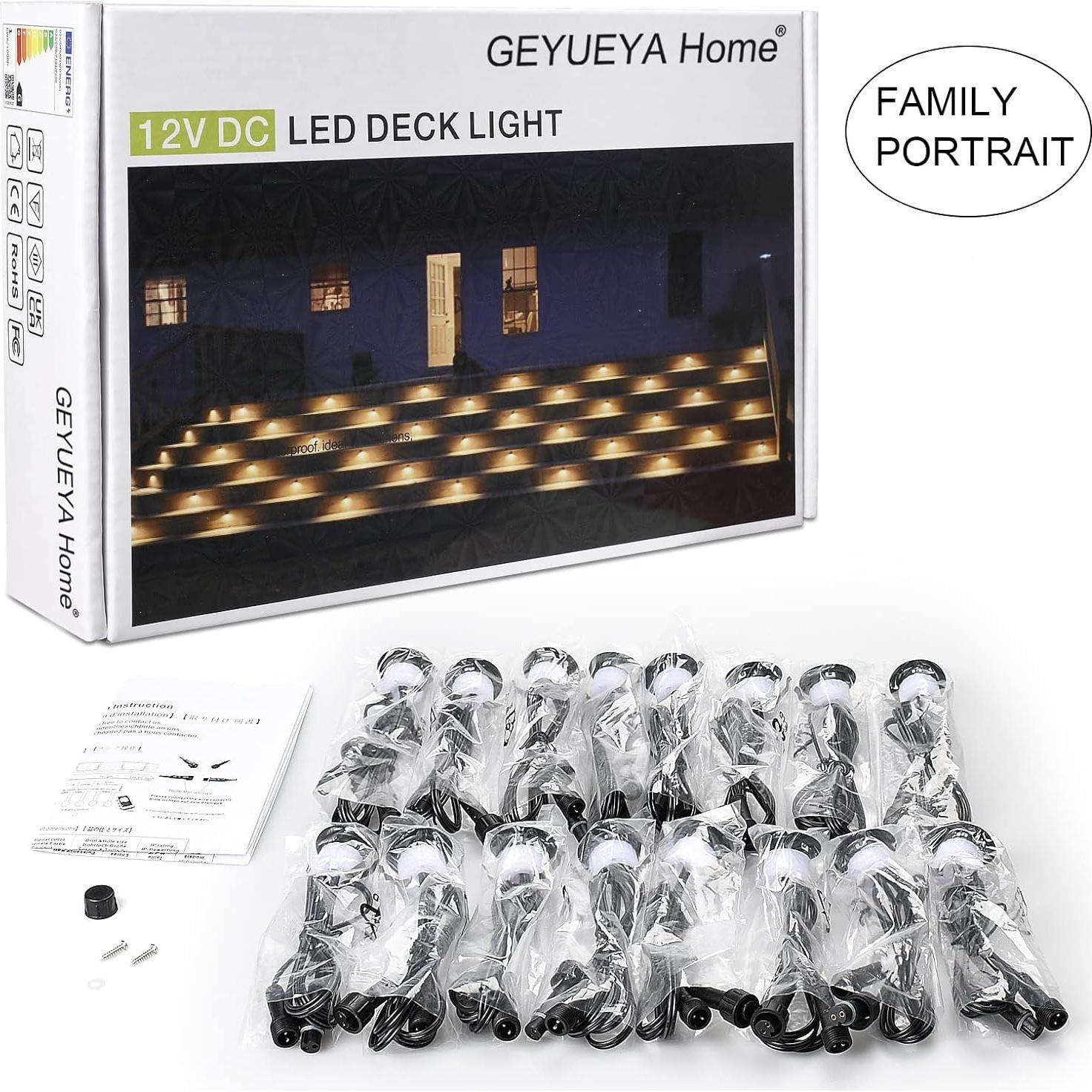 Kits de luces LED empotradas GEYUEYA 16 paquetes IP67