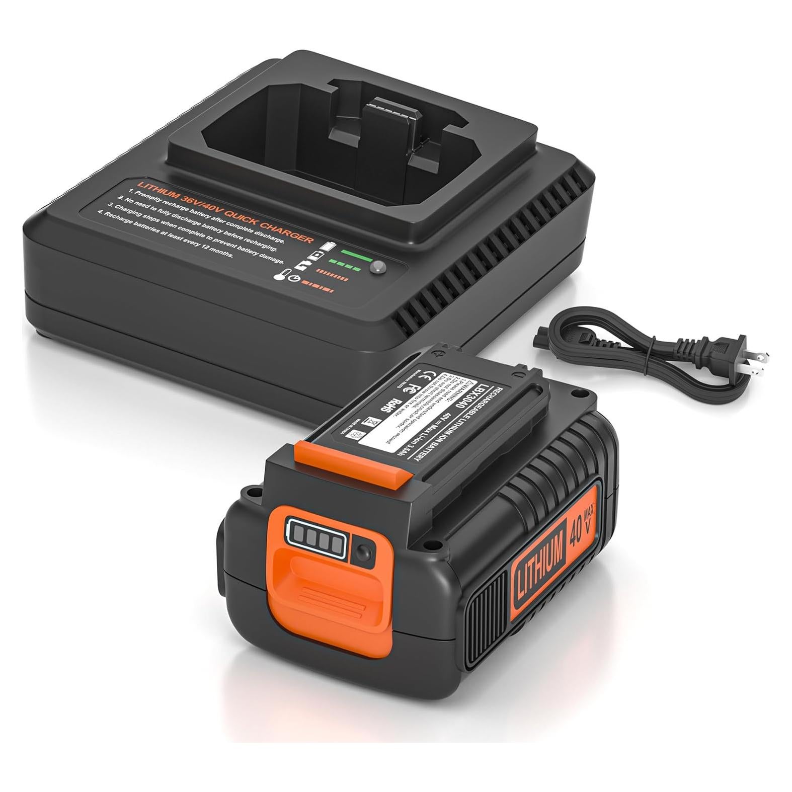 Batería de Litio 40V Black & Decker con Cargador 3500mAh