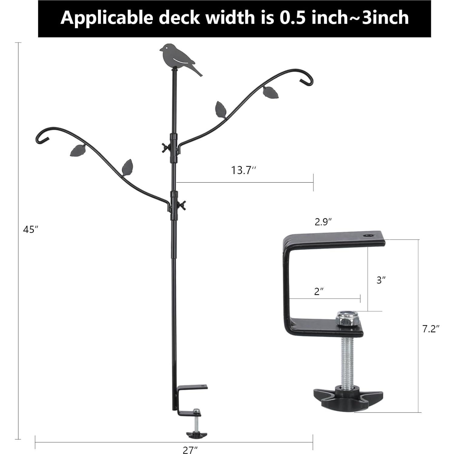 Poste para Comedero de Aves FEED GARDEN 106 cm Ajustable Negro