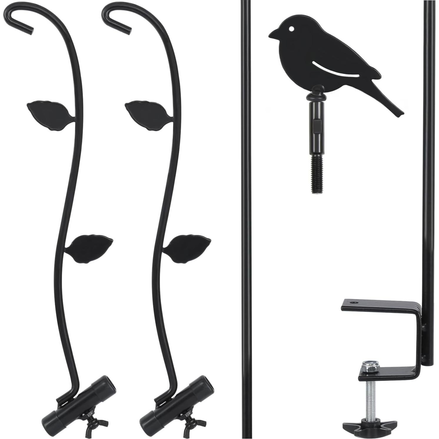 Poste para Comedero de Aves FEED GARDEN 106 cm Ajustable Negro