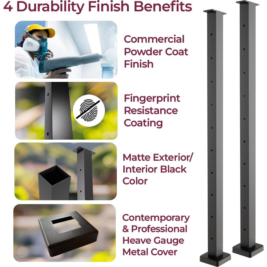 Poste de Railing de Cable CR Fence & Rail 2pcs 90 cm