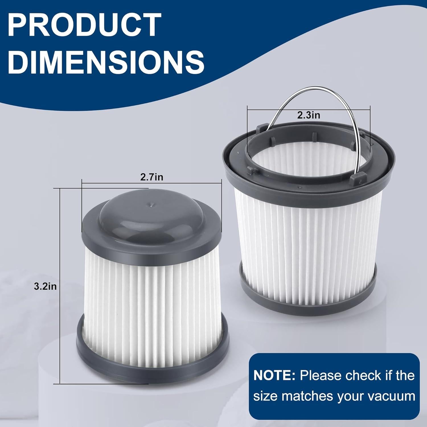 Paquete de 4 Filtros PVF110 LUXRILIX para Aspiradoras Black & Decker