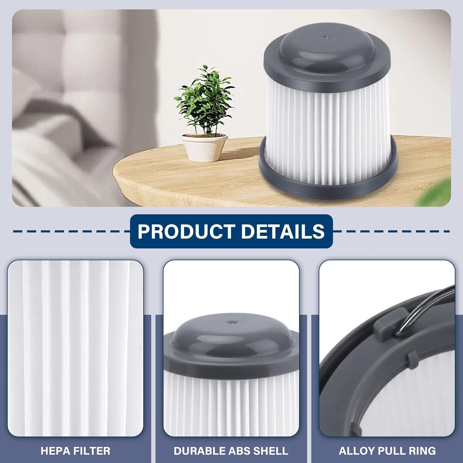 Paquete de 4 Filtros PVF110 LUXRILIX para Aspiradoras Black & Decker