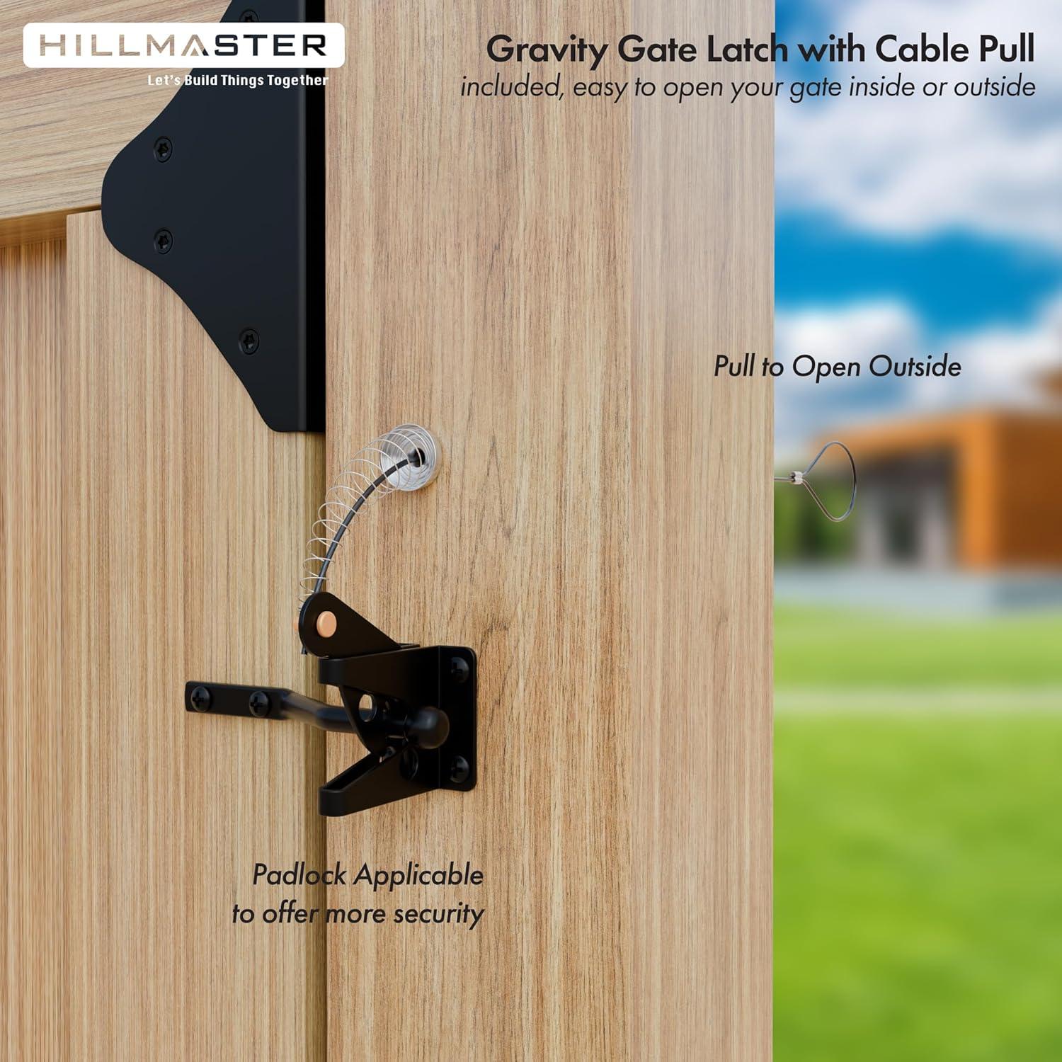 Kit de Soporte de Puerta HILLMASTER 90 Grados Acero Negro