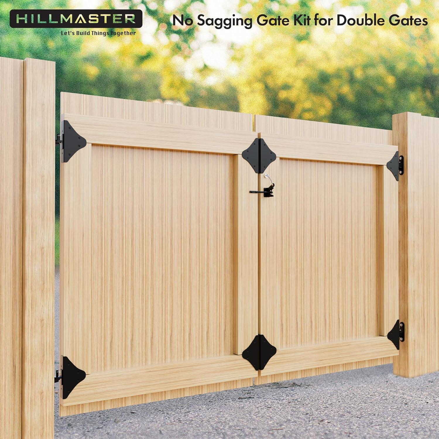 Kit de Soporte de Puerta HILLMASTER 90 Grados Acero Negro