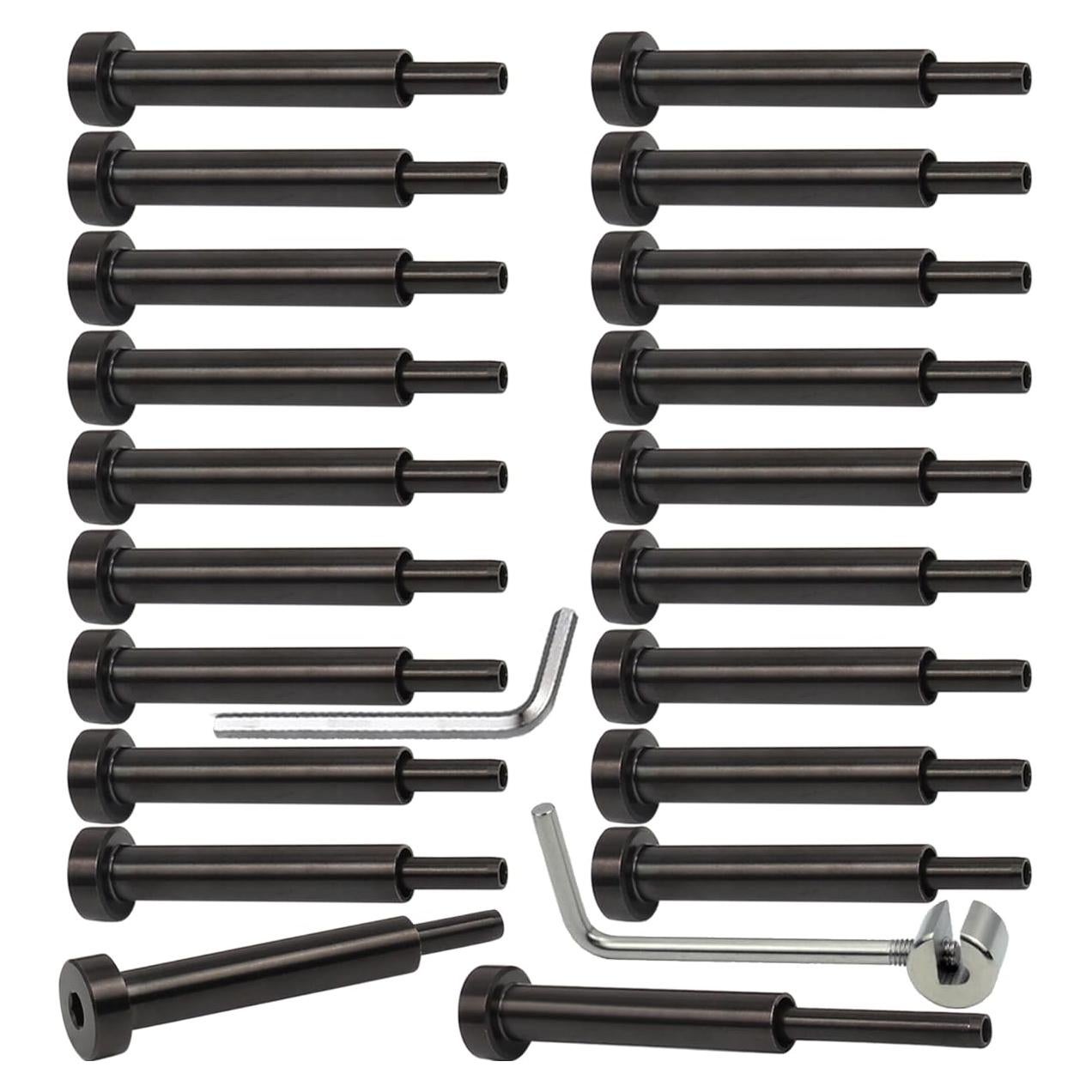 Kit de Barandilla de Cable Invisible Negro Challcrea 20 Pcs