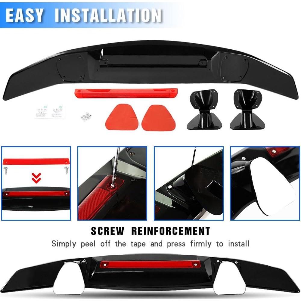 Alerón Trasero Universal Evargc 116.84 cm Negro Brillante