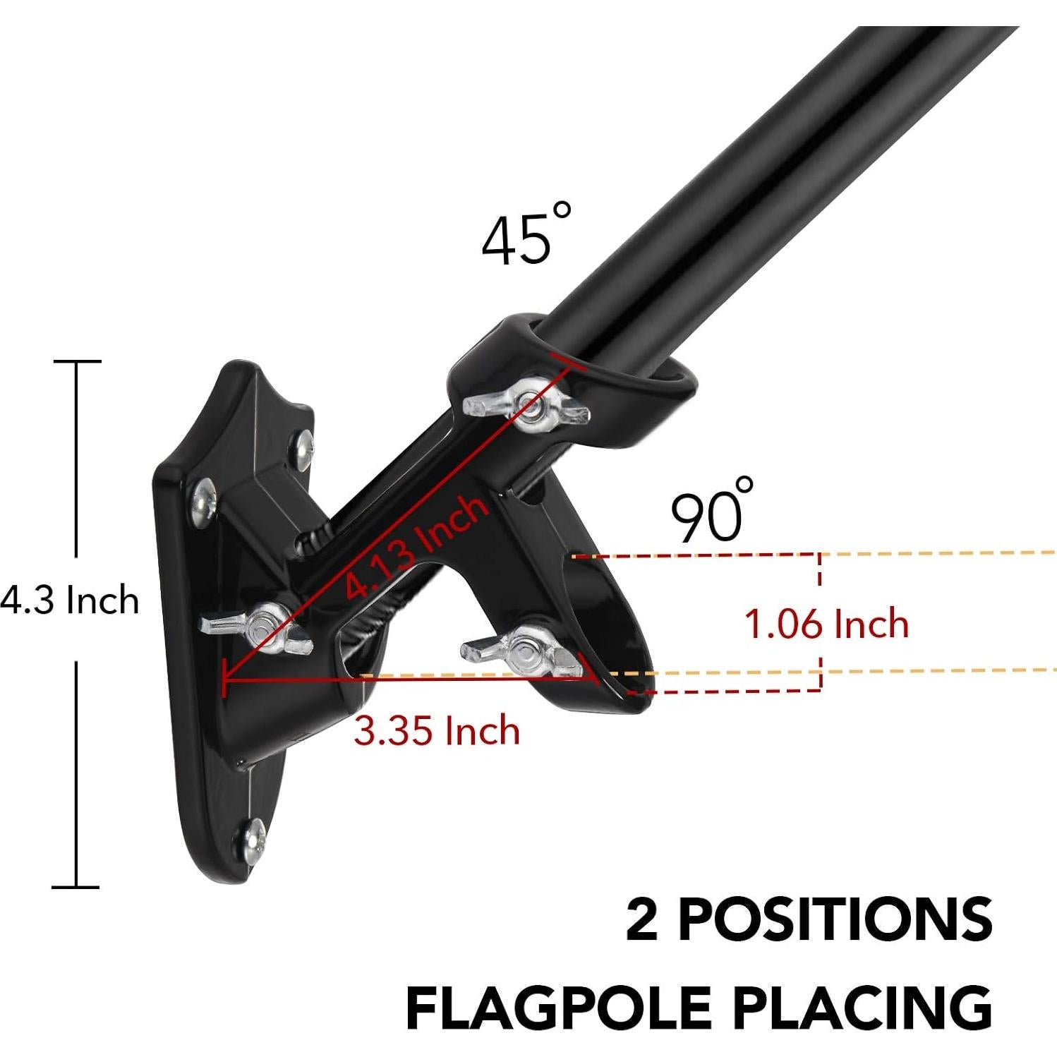 Mástil de Bandera Yeesun 182.88 cm Soporte Exterior Negro