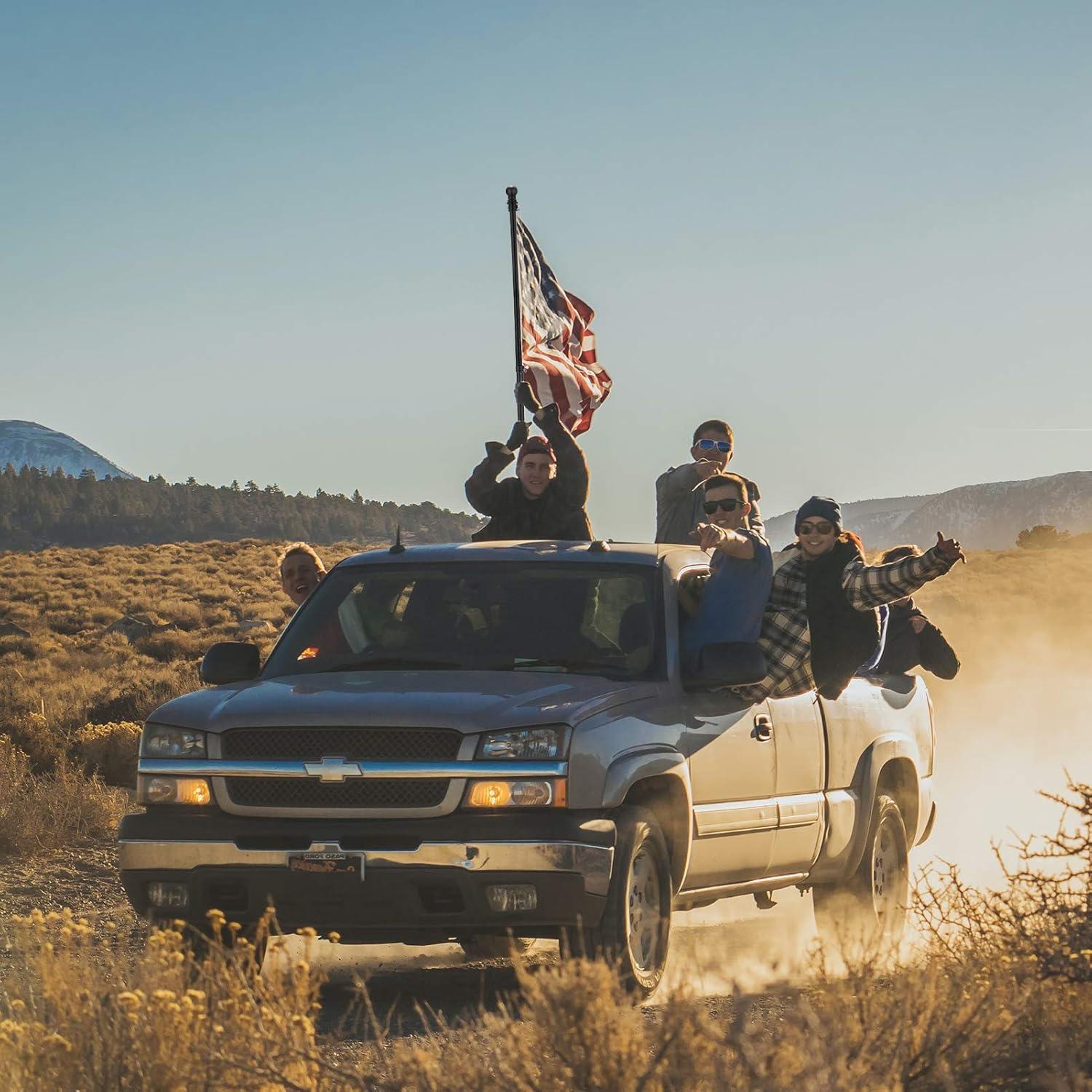 Mástil de Bandera Yeesun 182.88 cm Soporte Exterior Negro