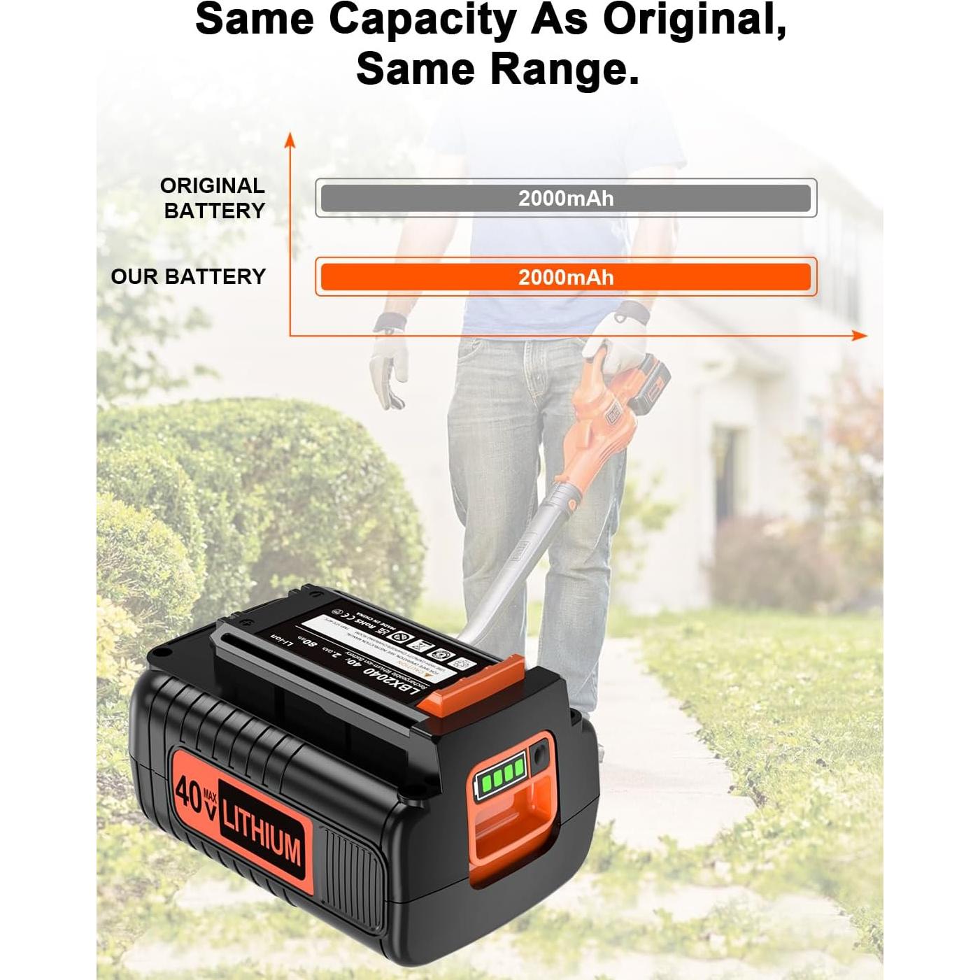 Batería 40V 2.0Ah TSKYBEAR para Black & Decker Power+