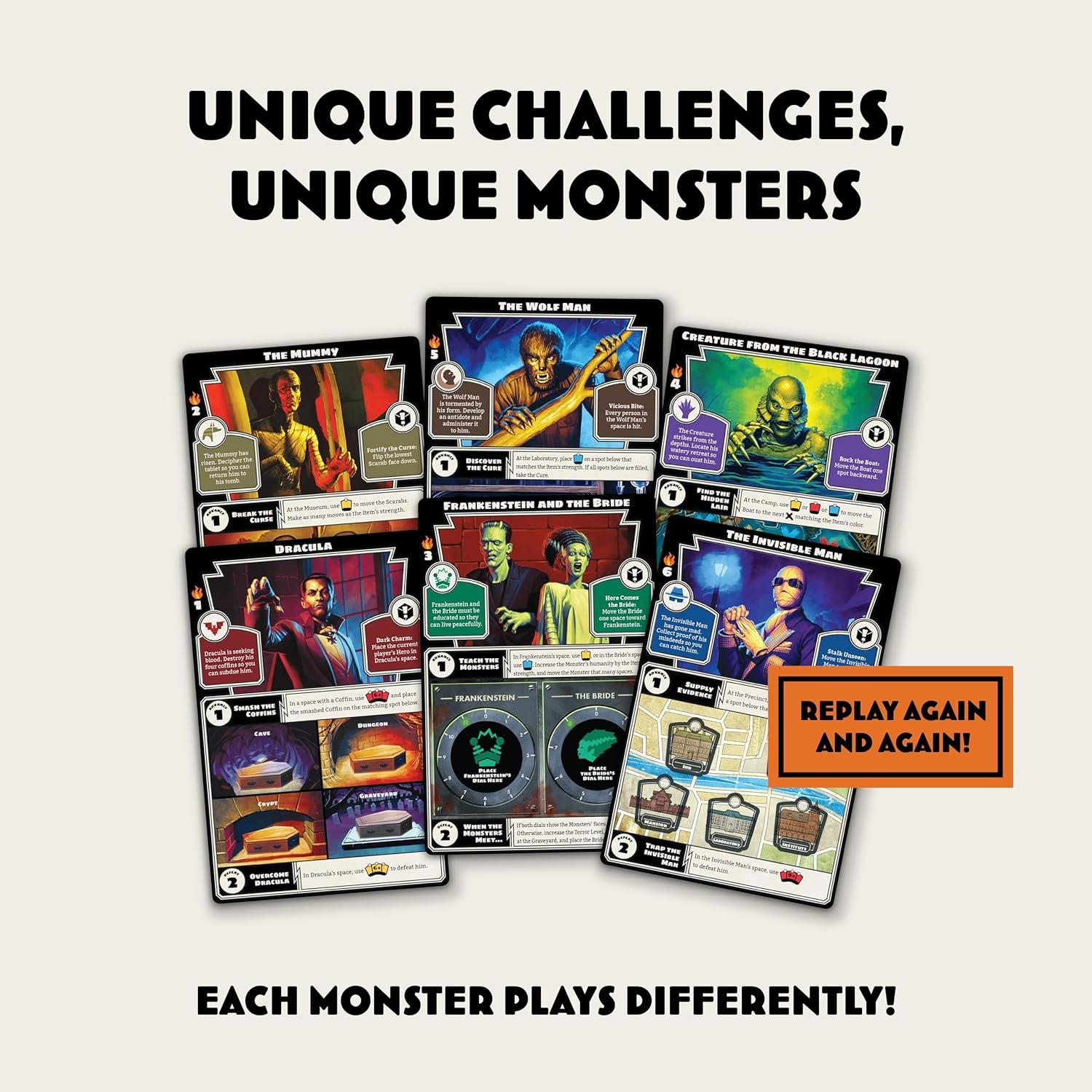 Juego de Mesa Horrified - Monstruos Universales Ravensburger - 1 a 5 Jugadores