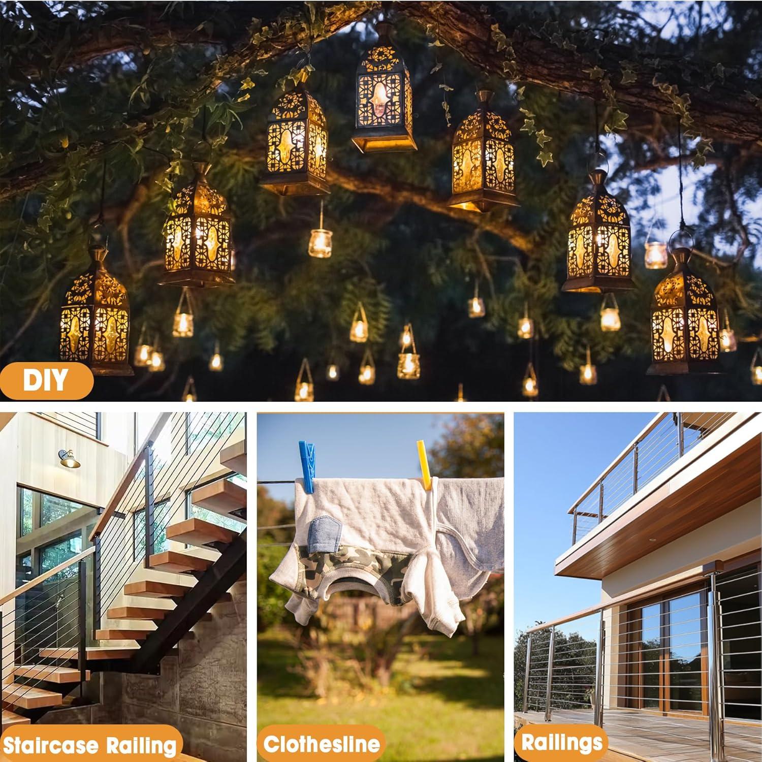 Cable de Acero Inoxidable Negro 30,48m T316 para Barandilla