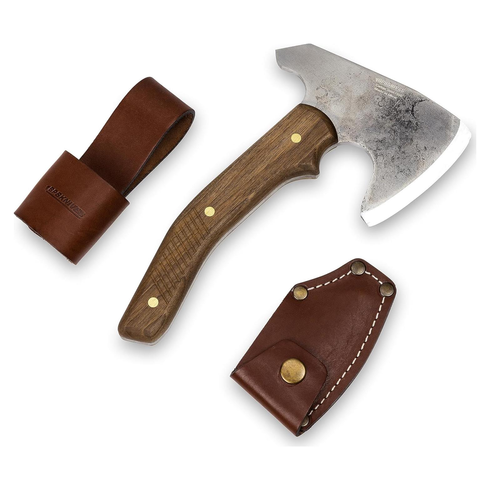 Hacha Bushcraft BPS con funda de cuero - 23.5 cm - Camping