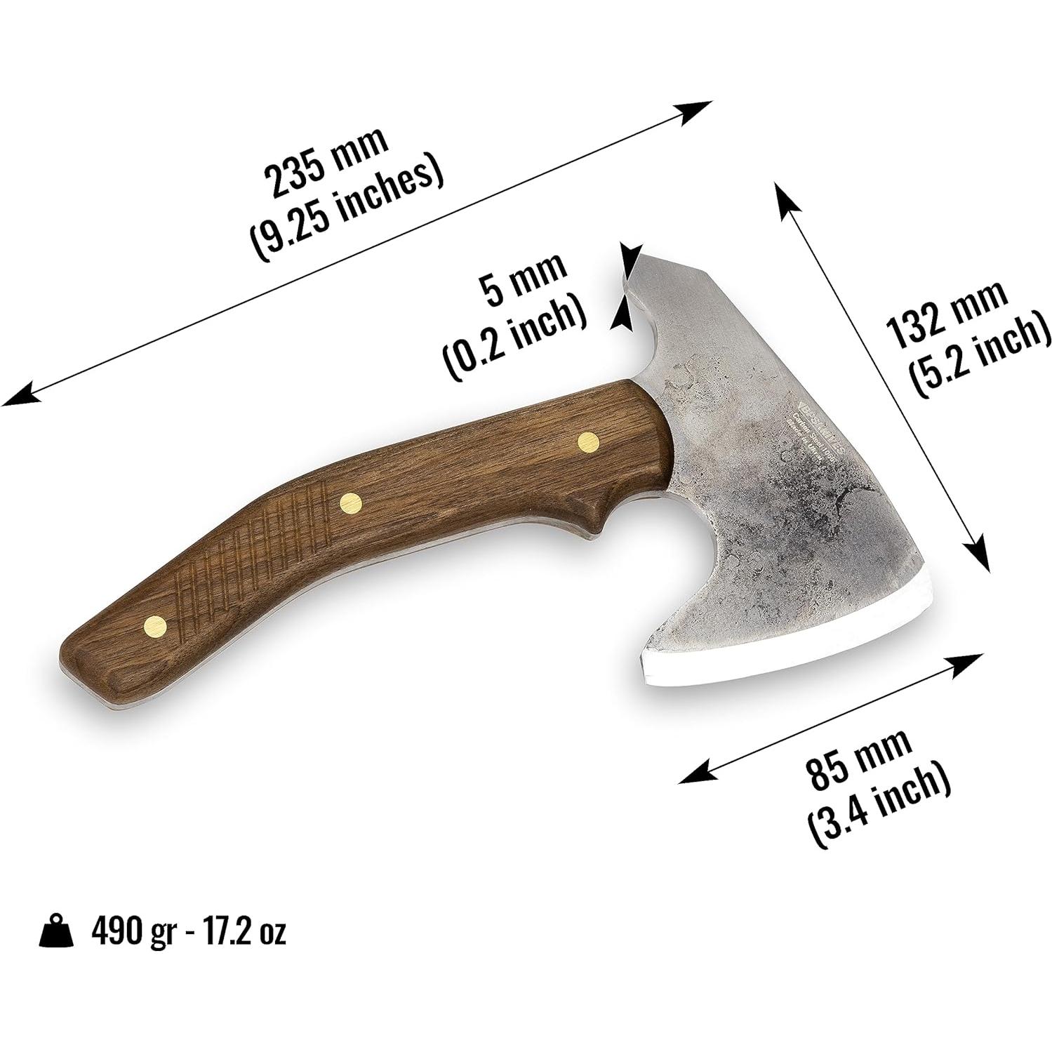Hacha Bushcraft BPS con funda de cuero - 23.5 cm - Camping