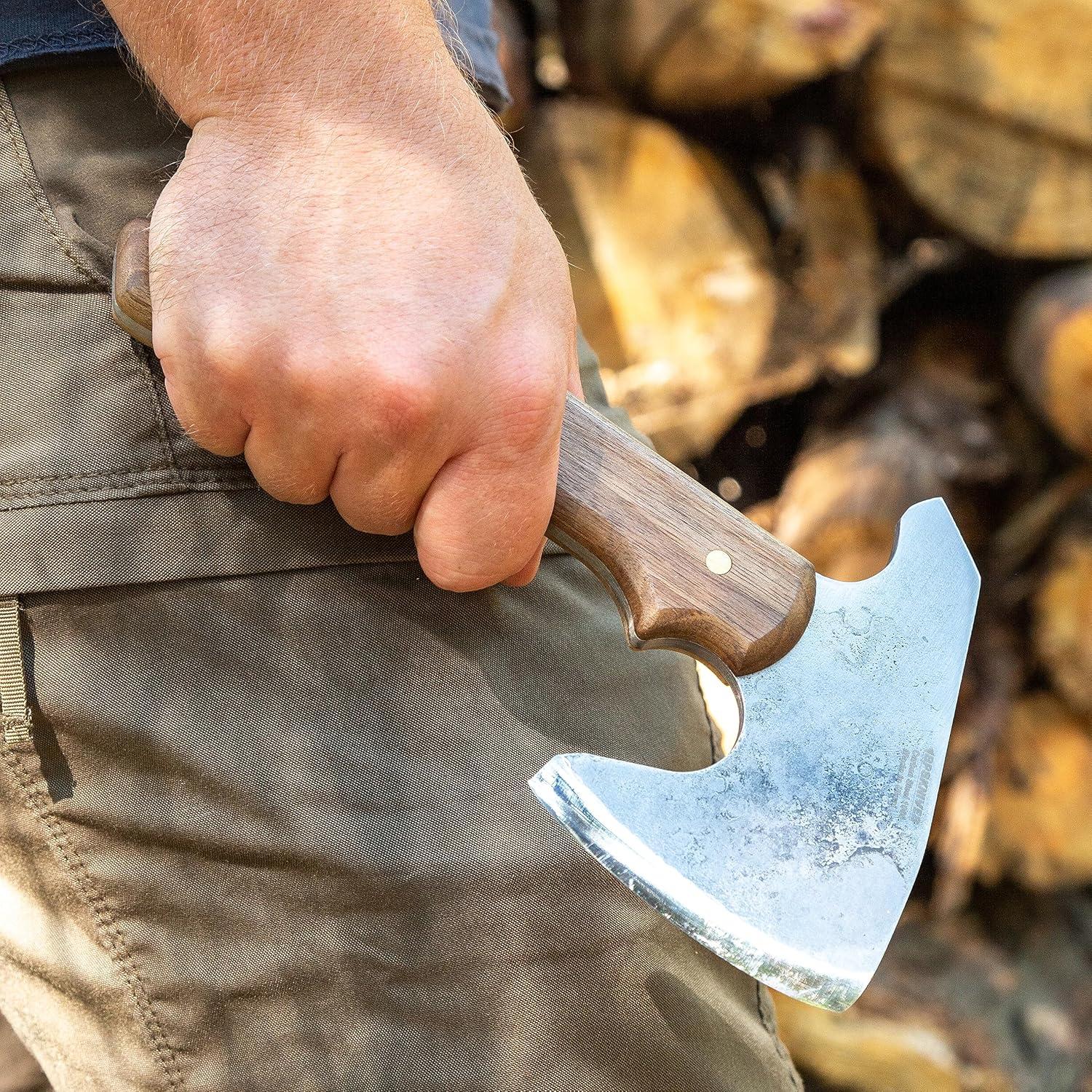 Hacha Bushcraft BPS con funda de cuero - 23.5 cm - Camping