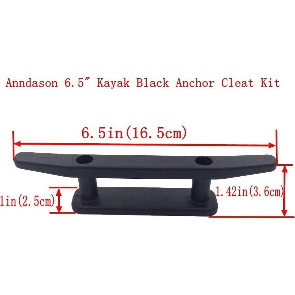 Kit de Cleat de Anclaje Anndason Negro 4 Pcs para Kayak