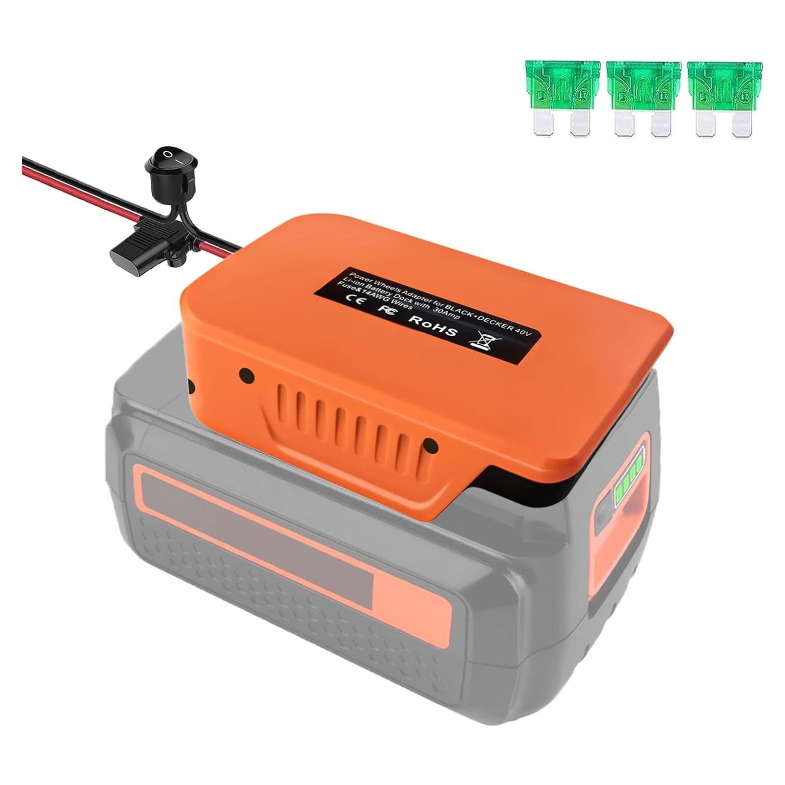 Adaptador de Rueda de Poder Black & Decker 40V con Fusible