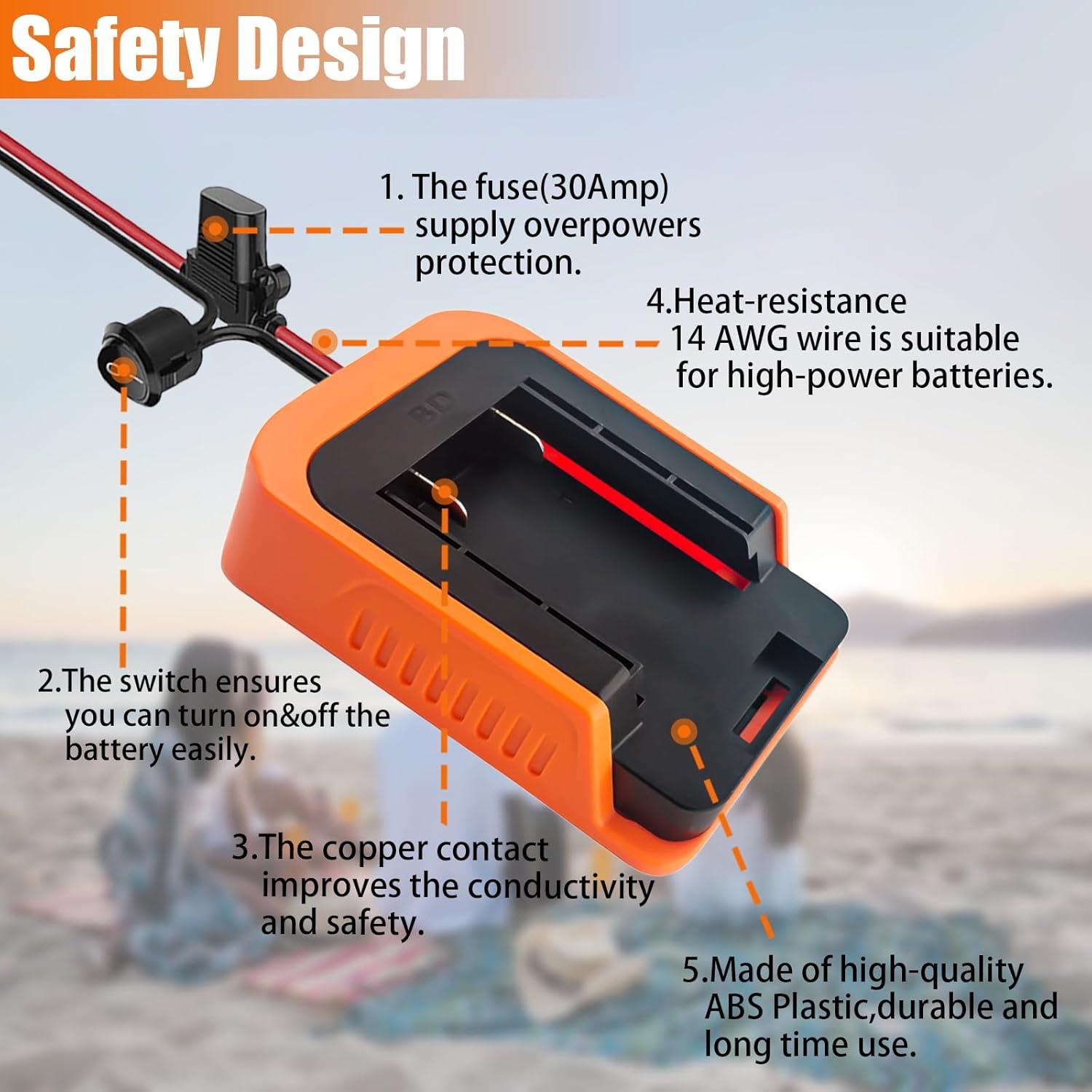 Adaptador de Rueda de Poder Black & Decker 40V con Fusible